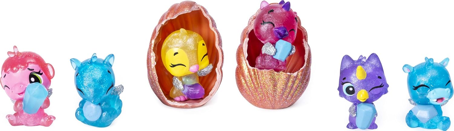 HATCHIMALS CollEGGtibles, Mermal Magic 6-Pack Shell Carrying Case with Season 5 CollEGGtibles, for Kids Aged 5 and Up