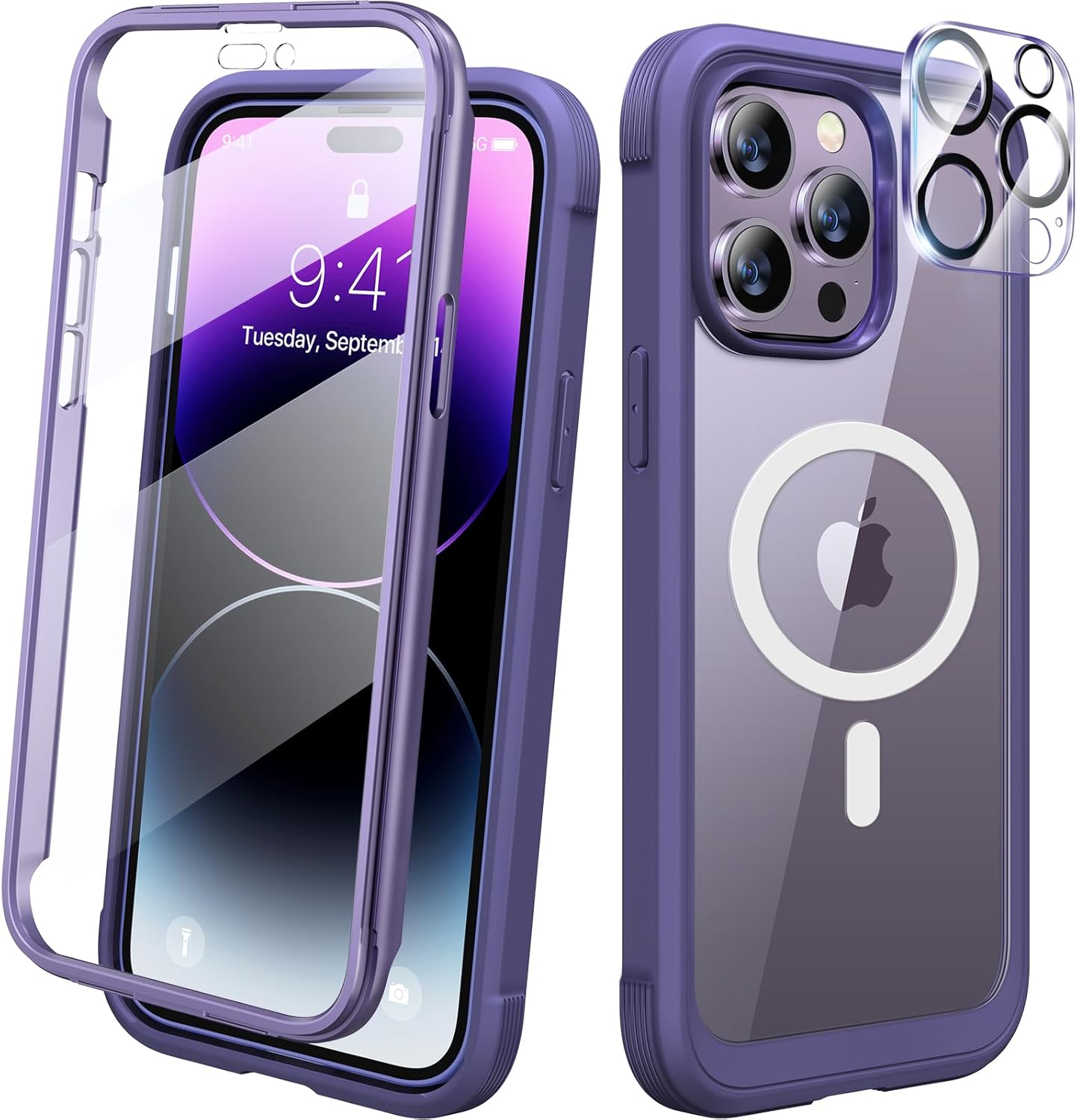 Diaclara Designed for iPhone 12 Mini Case, Full Body Rugged with Built-in Touch Sensitive Anti-Scratch Screen Protector