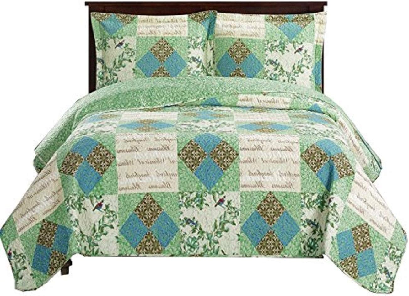 Royal Hotel Ayat Birds Oversized Coverlet Set Queen Size – Luxury Queen Quilt Bedspread, All Season Soft Filled Quilts