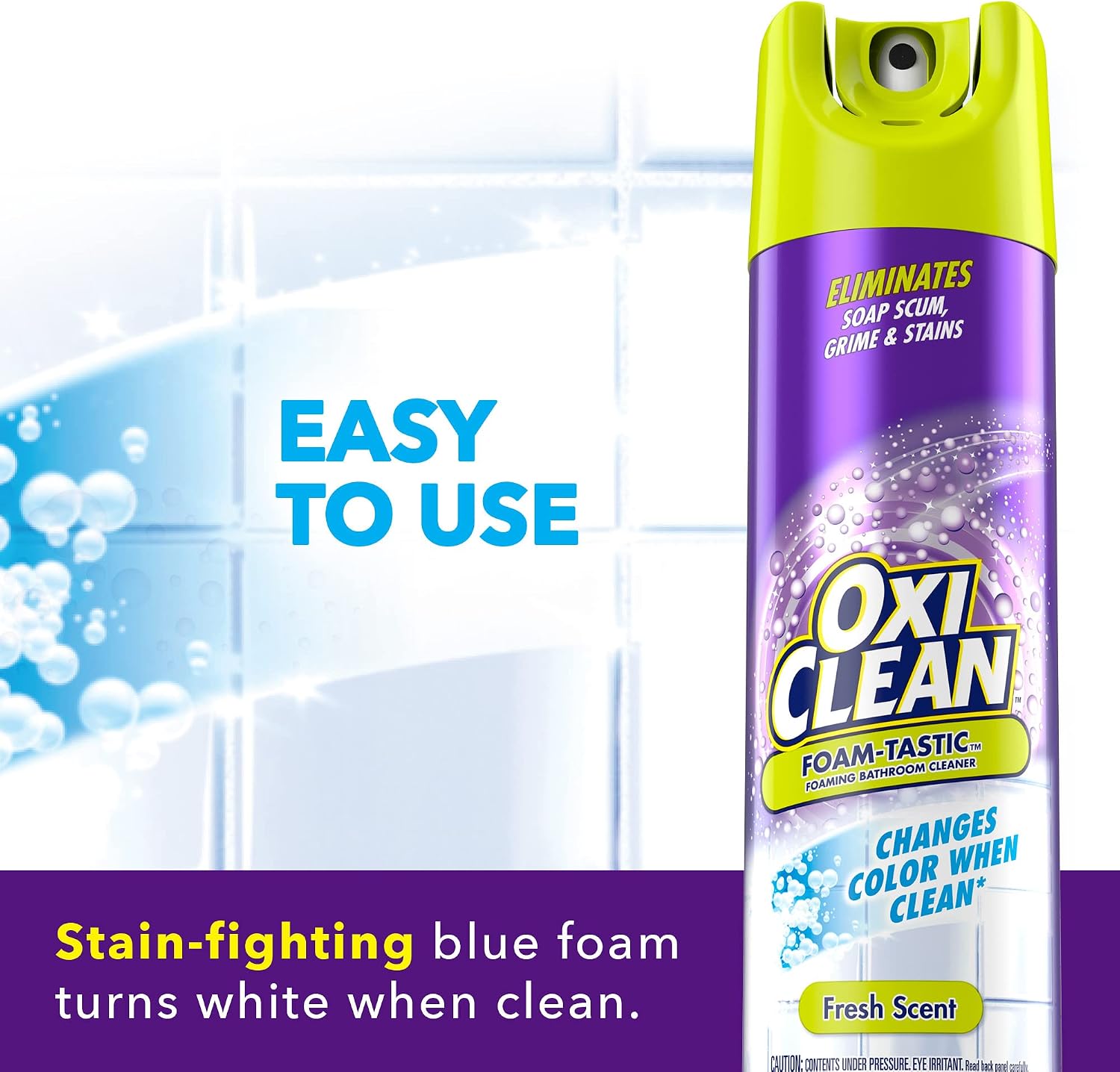 Kaboom Foam-Tastic Foaming Bathroom Cleaner, Fresh Scent, Spray Can, Eliminates Soap Scum, Grime and Stains,, 19 Oz (Pack of 8)