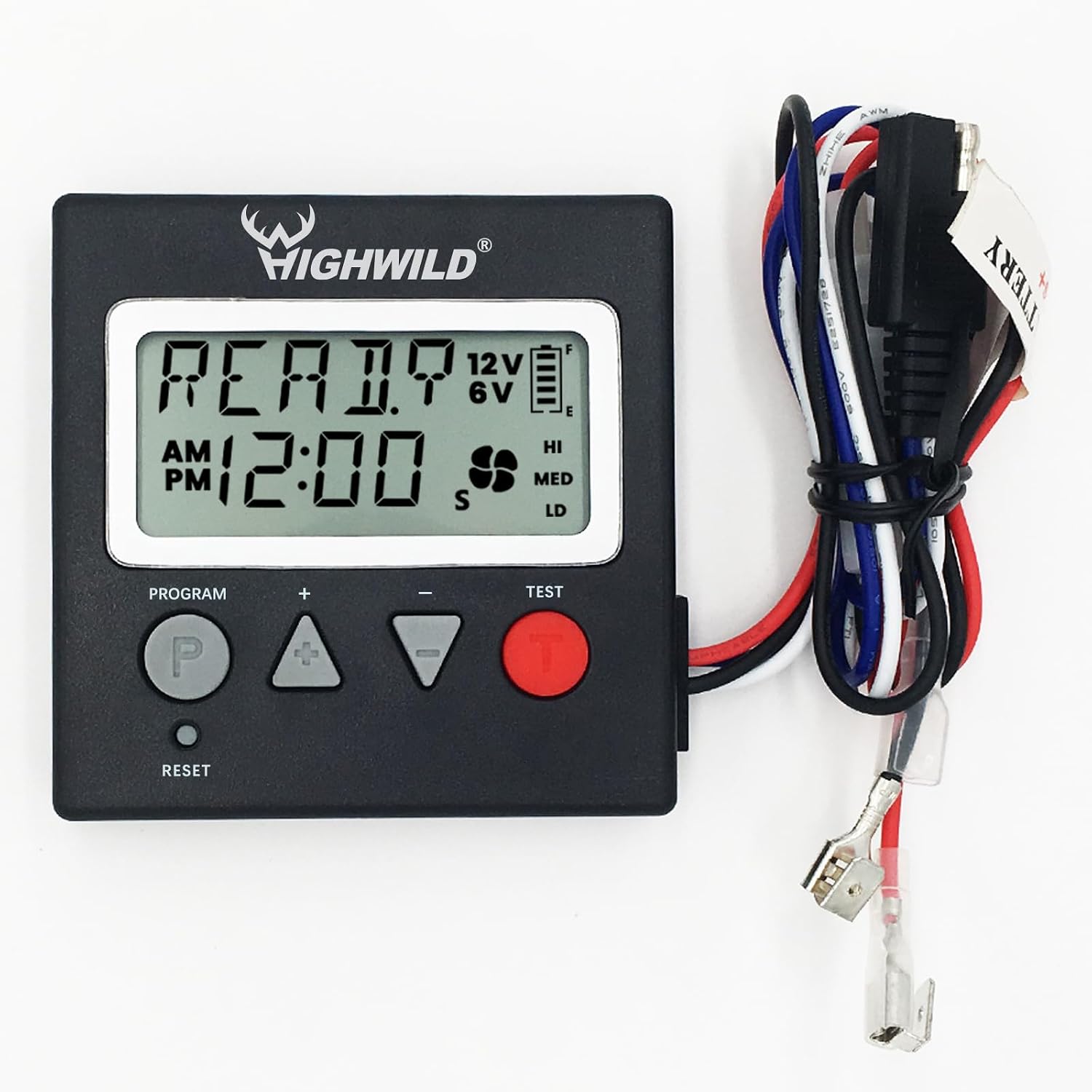 Highwild 6V/12V Universal Game Feeder Digital Timer | Up to 8 Feed Times Deer Feeder Timer with Adjustable Feed Duration, Motor Speed, LCD Display