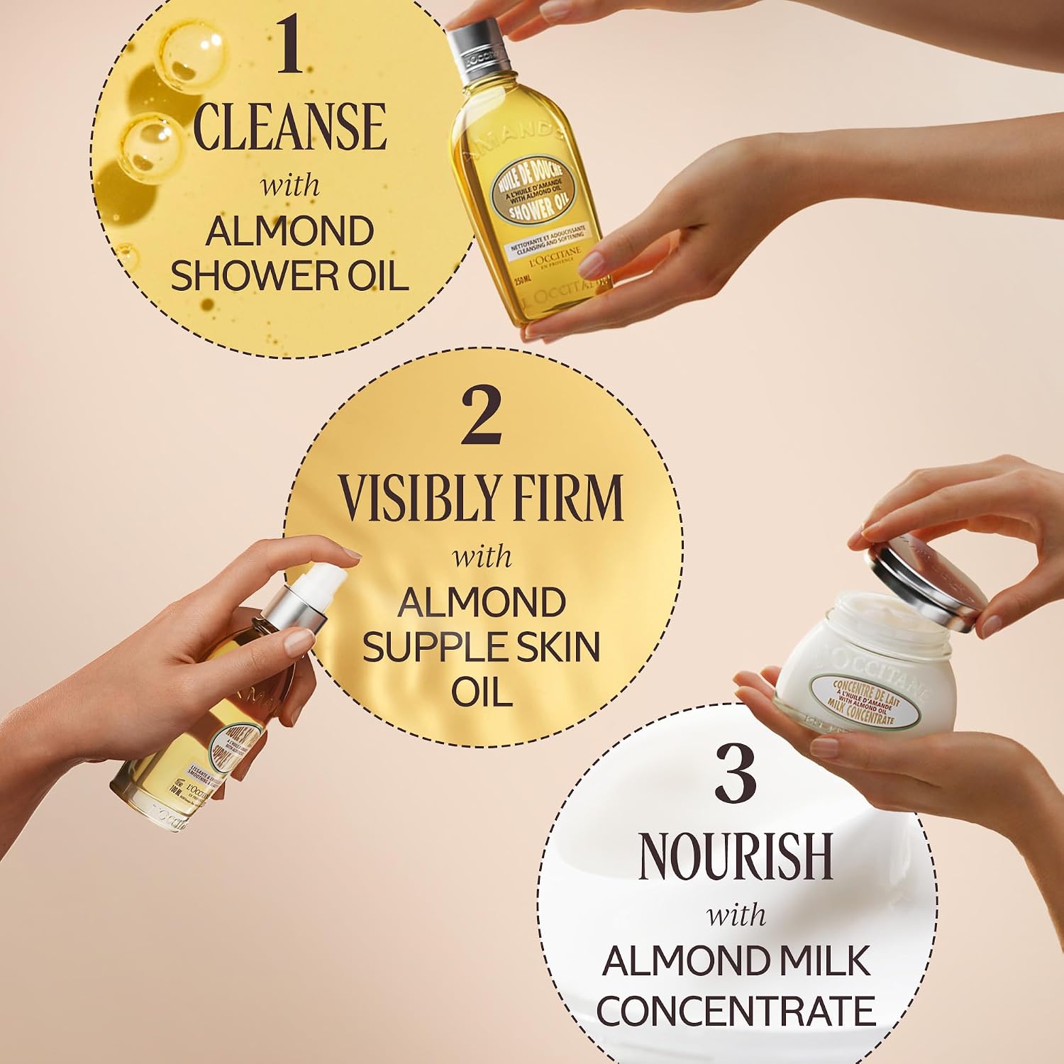 L'OCCITANE Almond Shower Oil, Cleansing Body Wash & Shaving Base, Vegan | Purifies & smooths, non-drying, milky lather, gentle, nourishes, versatile, daily use, self-care essential, luxury skincare