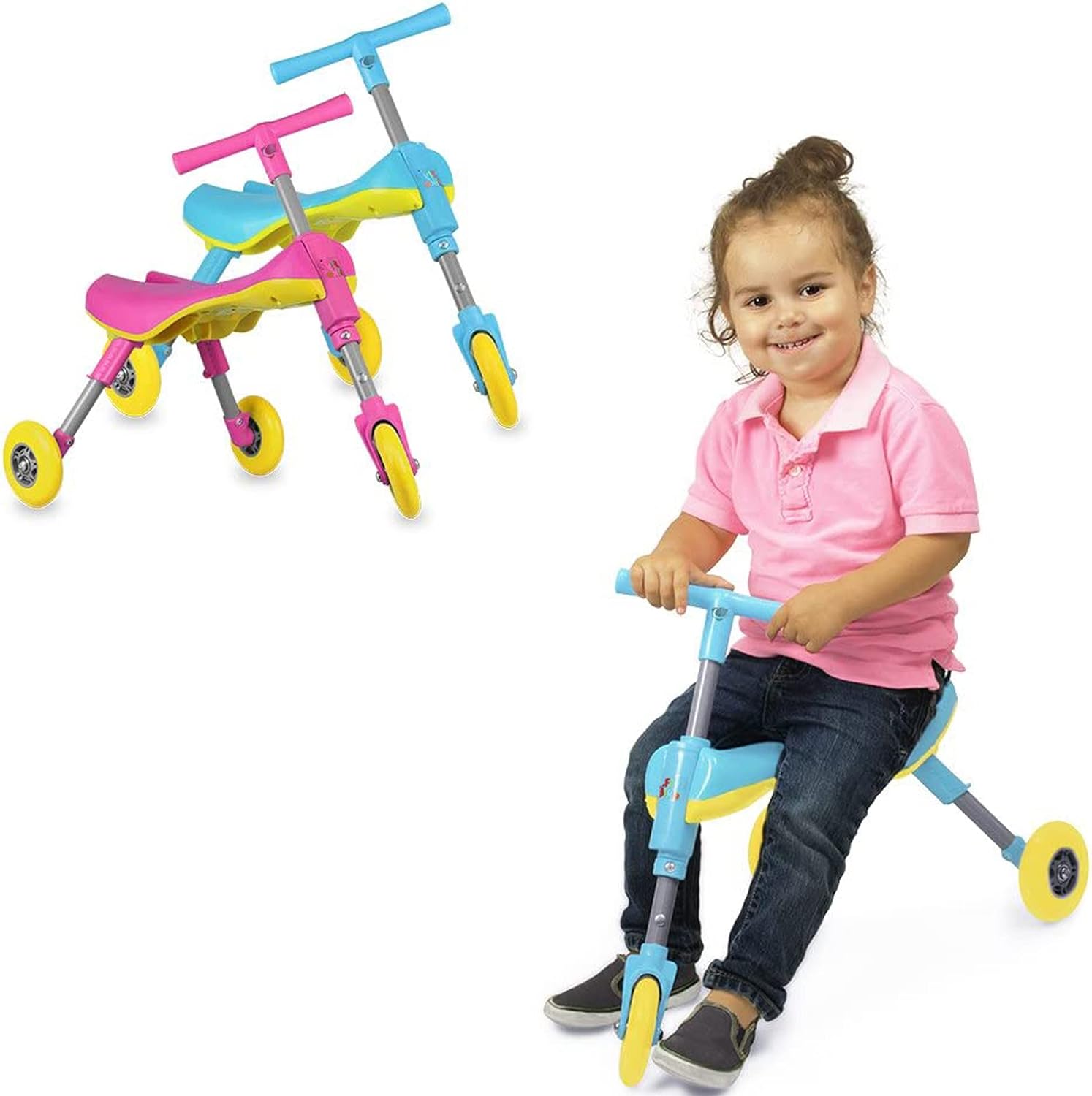 MEKBOK Fly Bike Foldable Indoor/Outdoor Toddlers Glide Tricycle - Blue