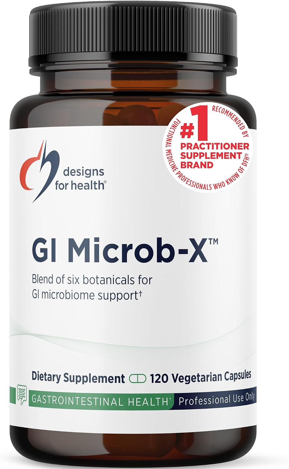 Designs for Health GI Microb-X - Botanical Gut Support, Cleanse + Detox Supplement with Tribulus, Berberine + Barberry Extract - Vegetarian + Non-GMO (60 Capsules)