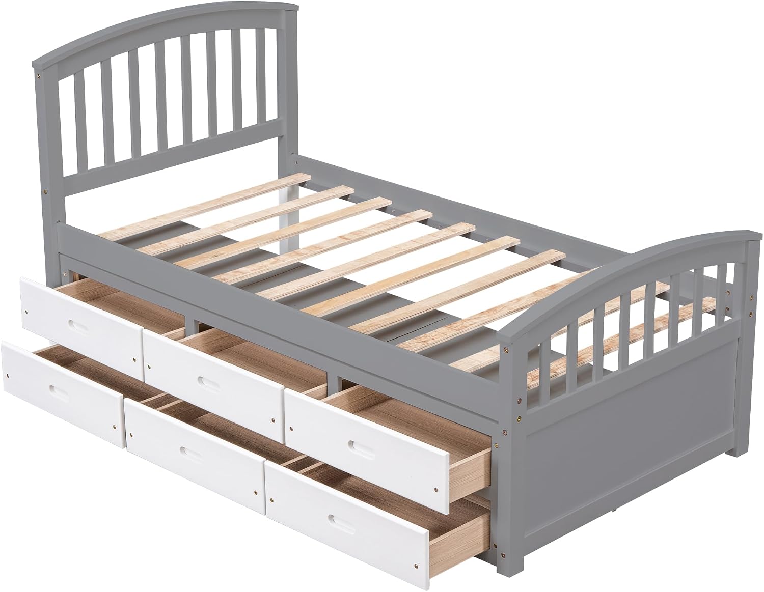 Harper & Bright Designs Twin Captain's Bed Storage Daybed with 6 Drawers for Kids Teens and Adults (Espresso)