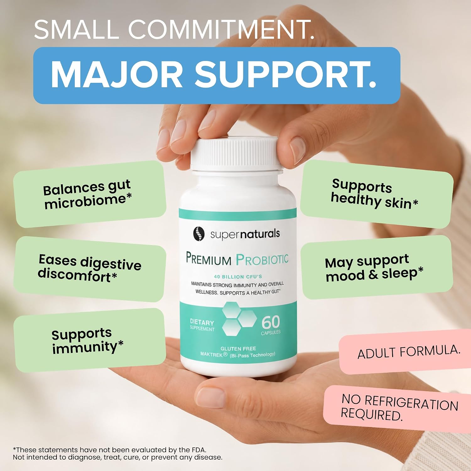 Premium Probiotics, 40 Billion CFU Probiotics for Digestive Health, Made with MAKTrek Bipass Technology, Women & Mens Probiotics for Gut Health