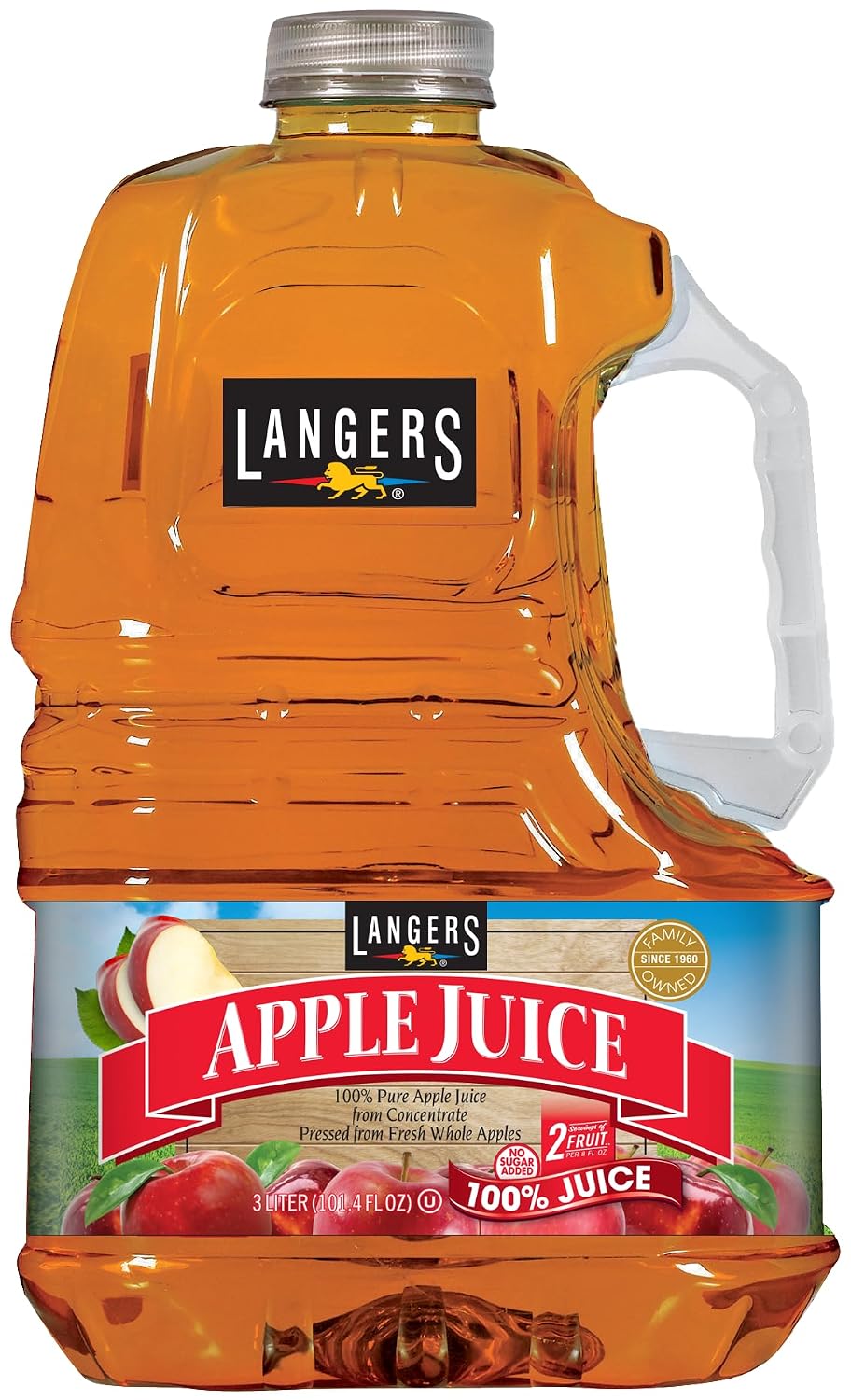 Langers 100% Apple Juice, 15.2 Fl Oz (Pack of 12)