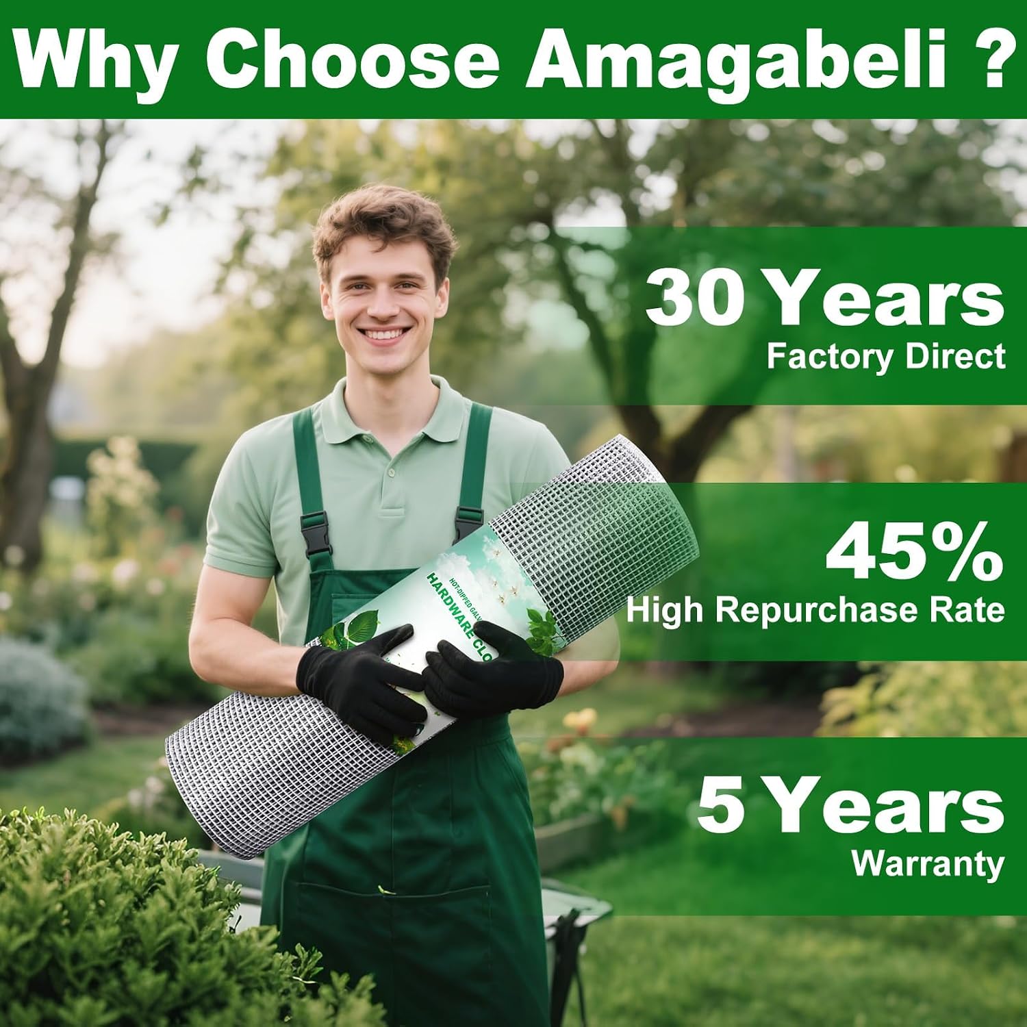 Amagabeli Hardware Cloth 1/2 inch 36 x 100 ft 19 Gauge Chicken Wire Fence Hot-Dipped Galvanized After Welding Welded Wire Fencing Mesh Roll Garden Plant Support Poultry Rabbit Cage Snake Gopher