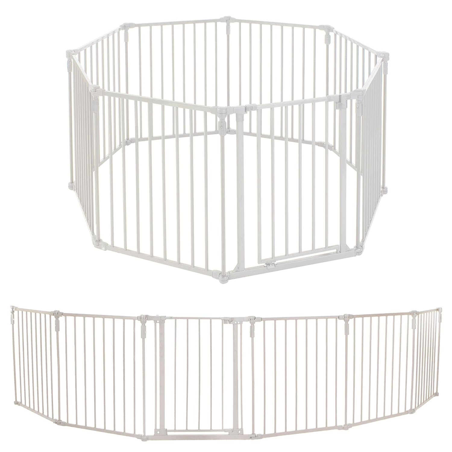 Toddleroo by North States - 3 In 1 Metal Superyard Baby Play Yard: 6 Panel Playpen, Safety Gate, or Extra Wide Baby Fence - Encloses Up to 10 Square Feet - 30 Inches Tall - Taupe