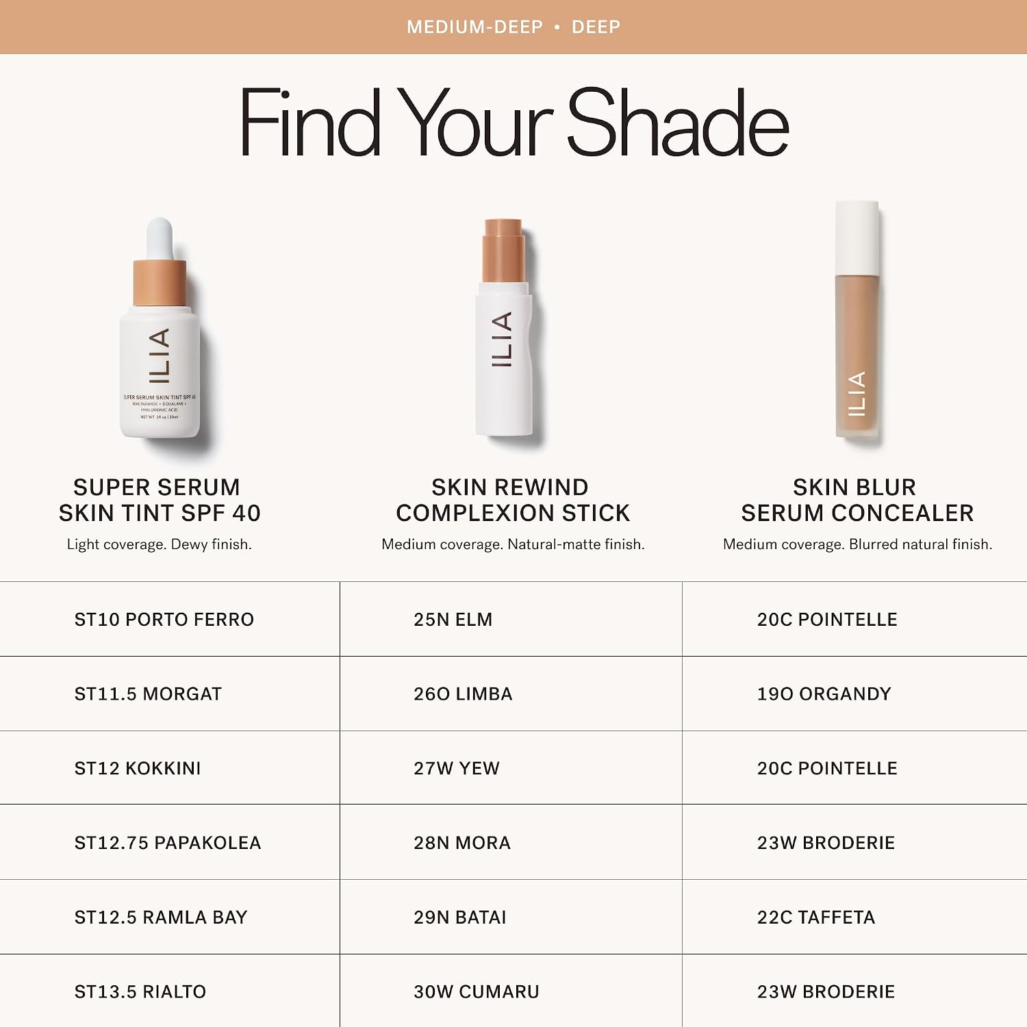 ILIA - Super Serum Skin Tint SPF 40 (Diaz ST7, 1 fl oz | 30 ml)