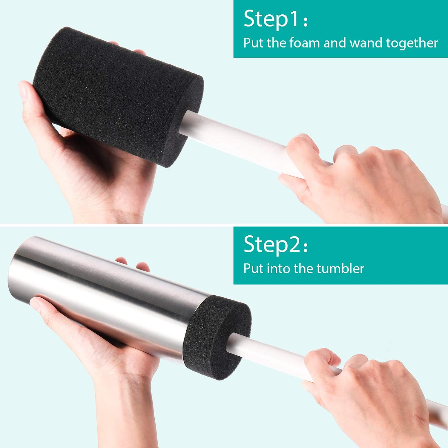 Weewooday 4 Pieces Cup Turner Foam Tumbler Turner Foam Inserts for 3/4 Inch PVC Pipe Tumbler Spinner Sponge Crafting for 10 oz to 40 Accessories