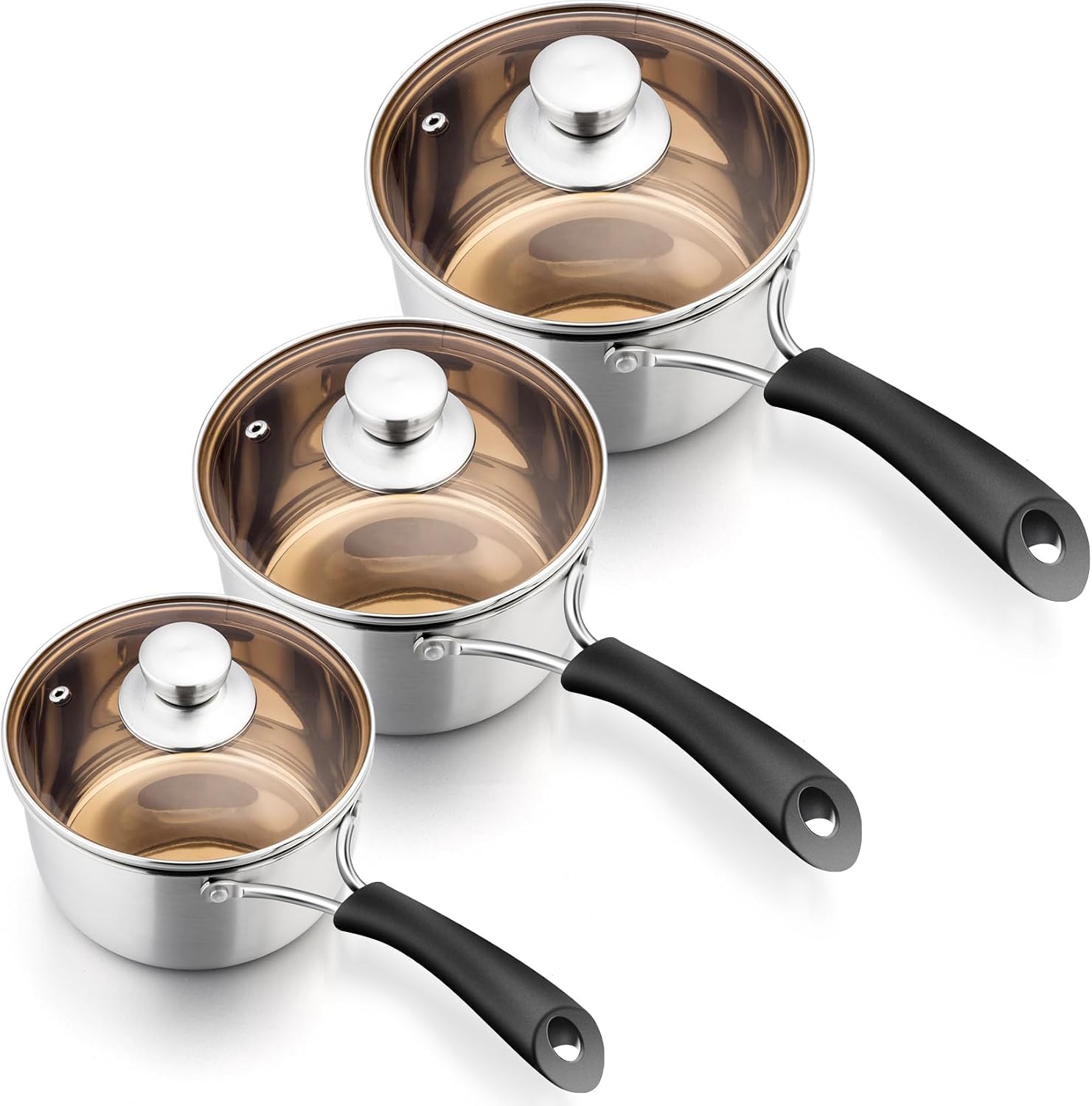 P&P CHEF 1 Quart Sauce Pan With Lid, Small Pot Saucepan, 1 Pc