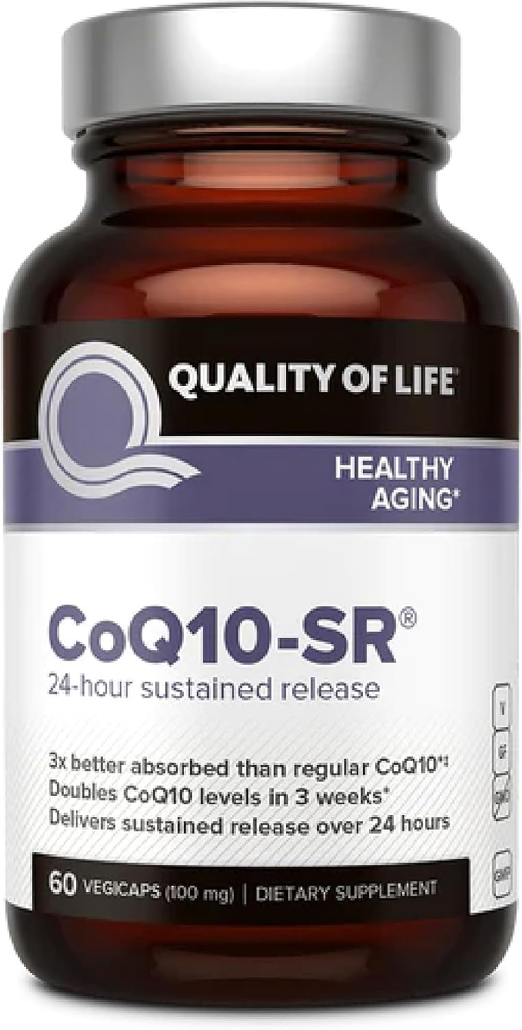 Quality of Life Powerful CoQ10 Sustained Released MicroActive Supplement for Enhanced Absorption, 100 mg of Per Capsule Supports Immune
