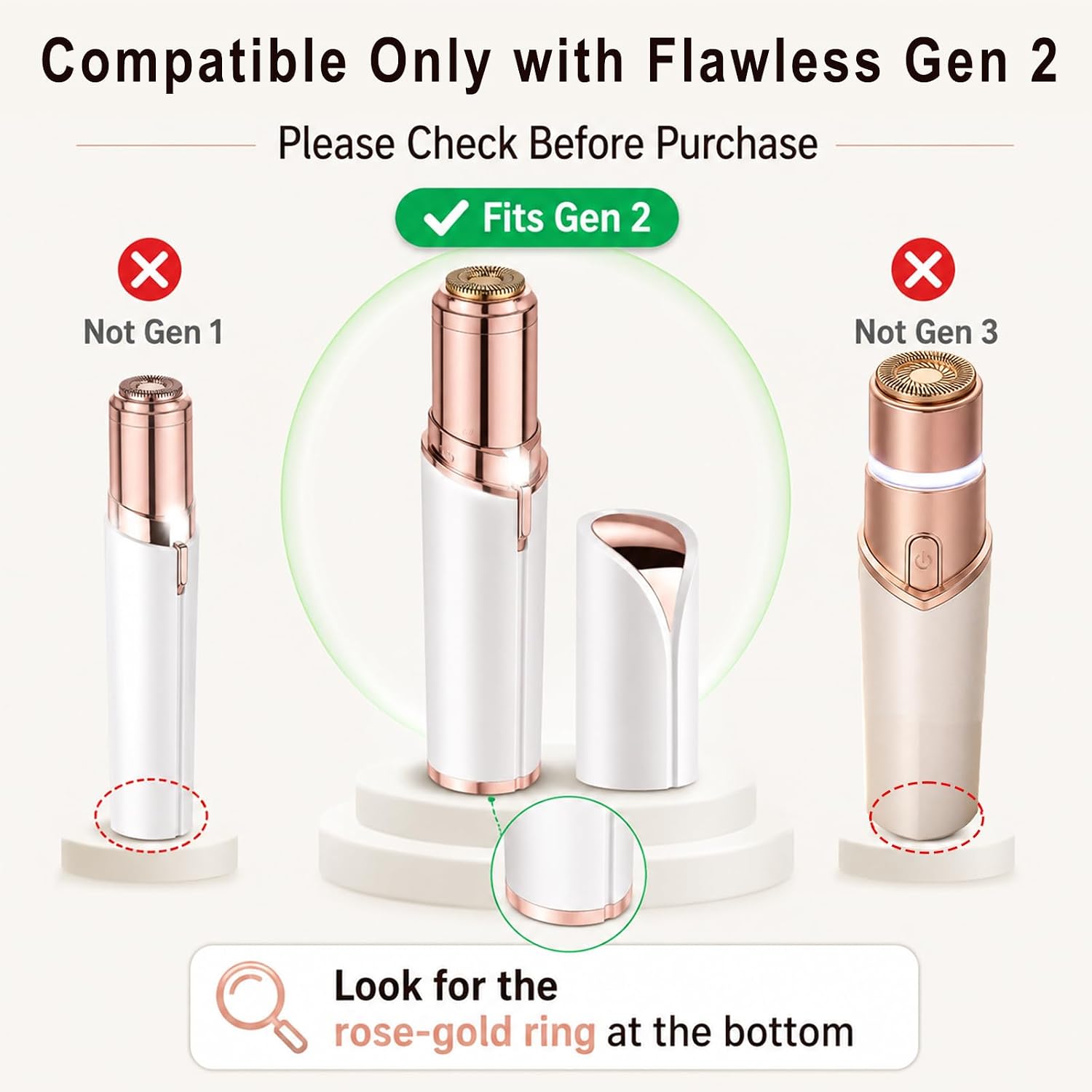 Replacement Heads for Finishing Touch Flawless Generation 2 Facial Hair Remover, 2 Count