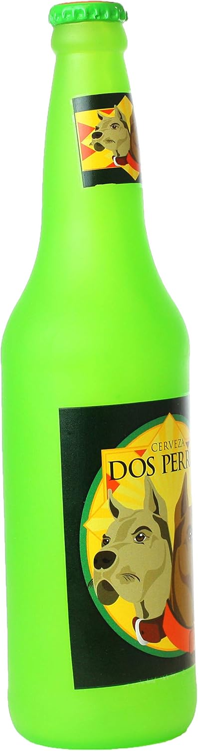 SILLY SQUEAKERS Tuffy Beer Bottle Dog Toy: Squeaky Dog Toy, Washable and Floats, Vinyl