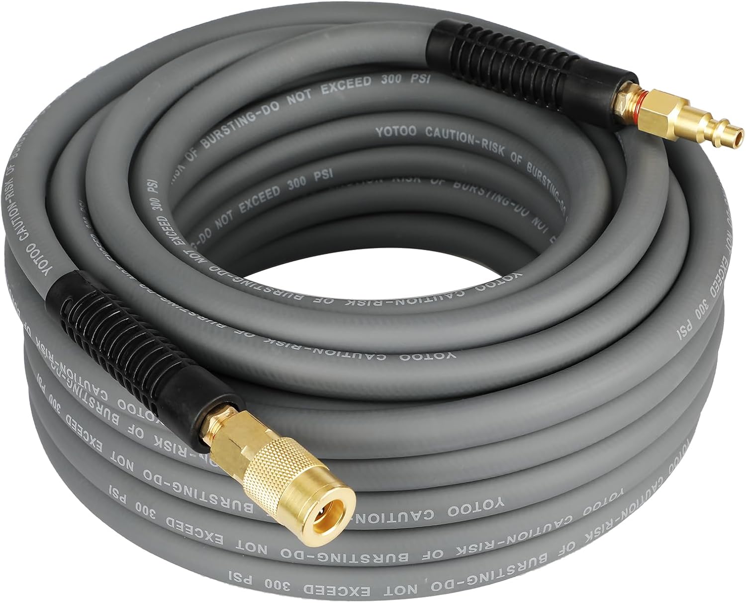 YOTOO Hybrid Air Hose 3/8-Inch by 50-Feet 300 PSI Heavy Duty, Lightweight, Kink Resistant