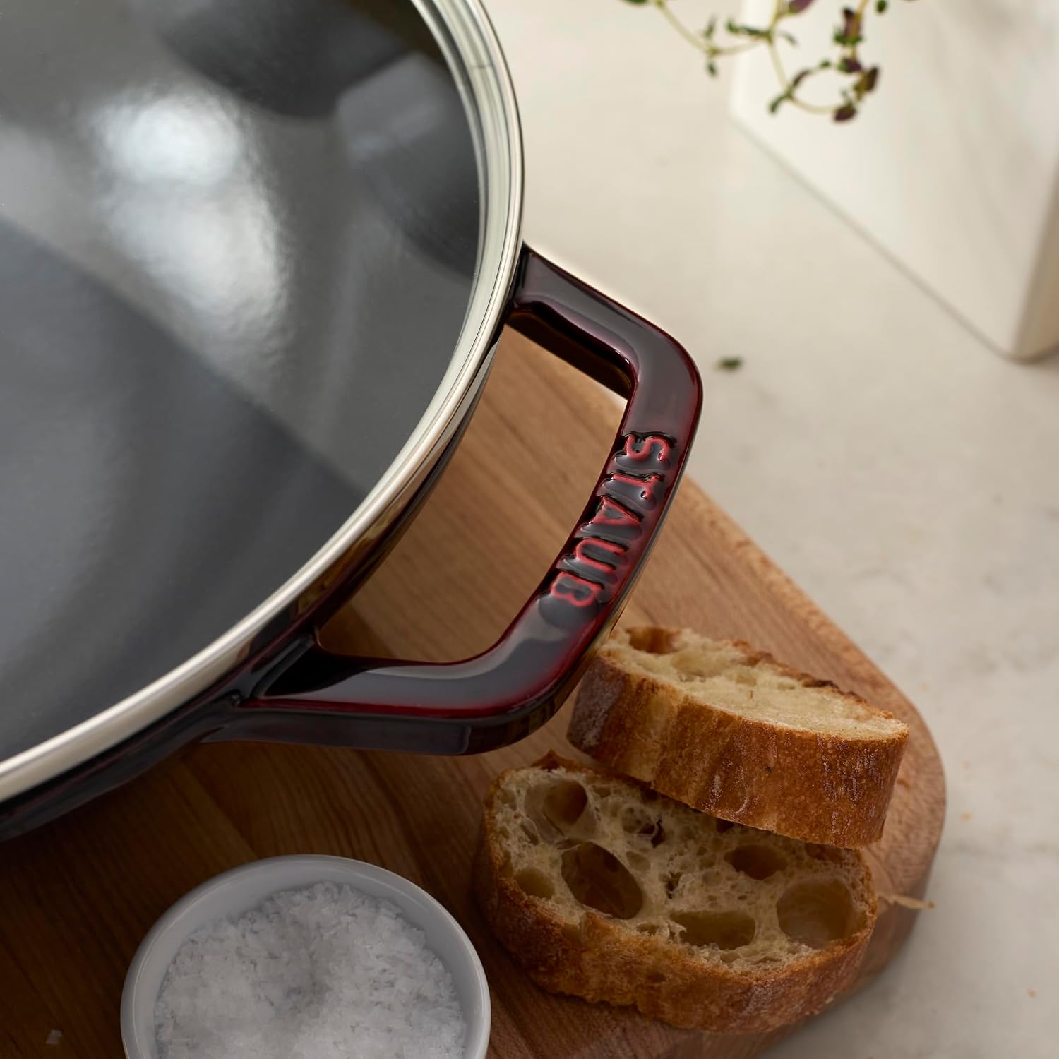Staub Cast Iron Perfect Pan, Wok, Dutch Oven, 4.5-quart, serves 4-5, Made in France, Dark Blue