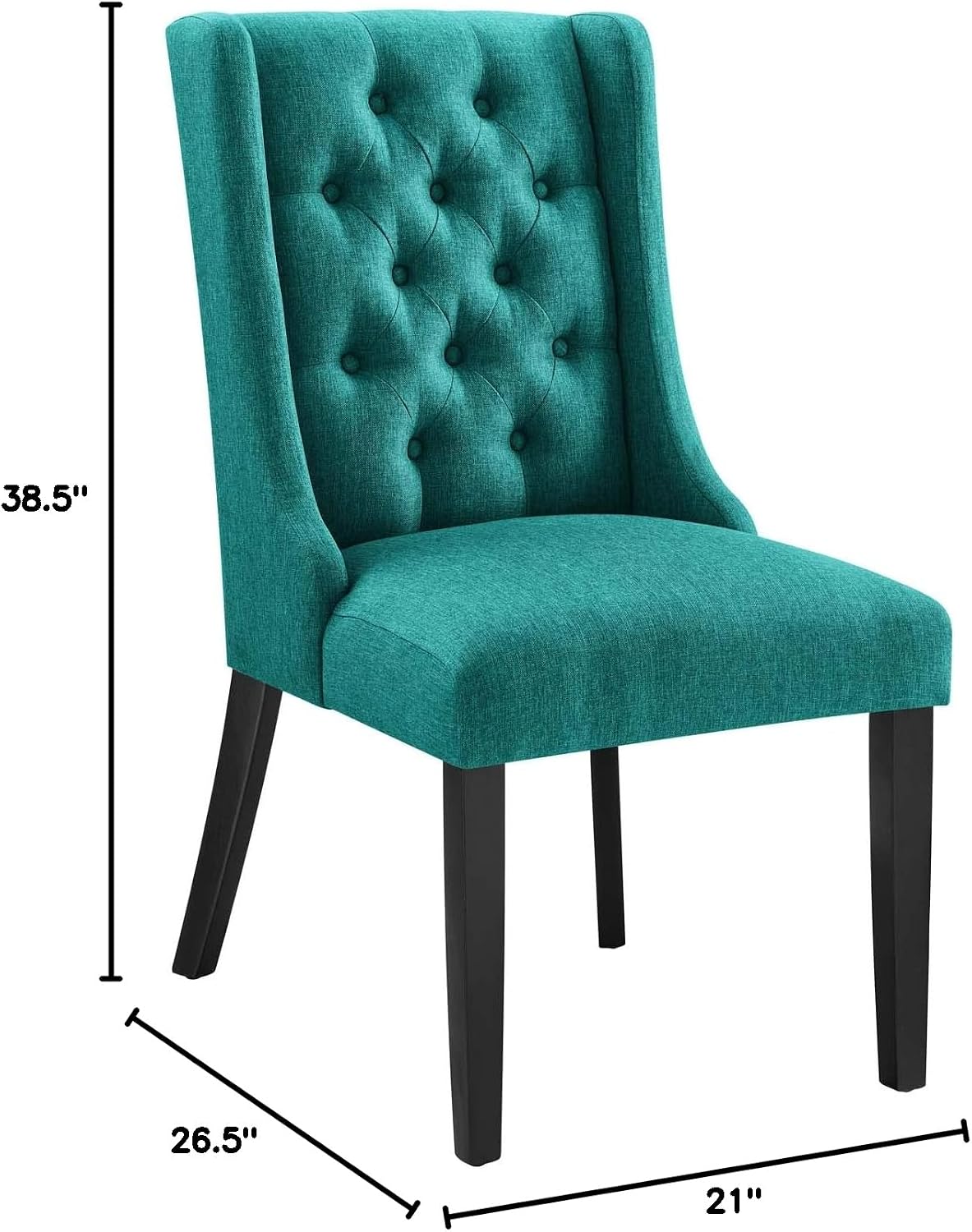 Modway Baronet Modern Tufted Upholstered Fabric Parsons Kitchen and Dining Room Chair in Beige