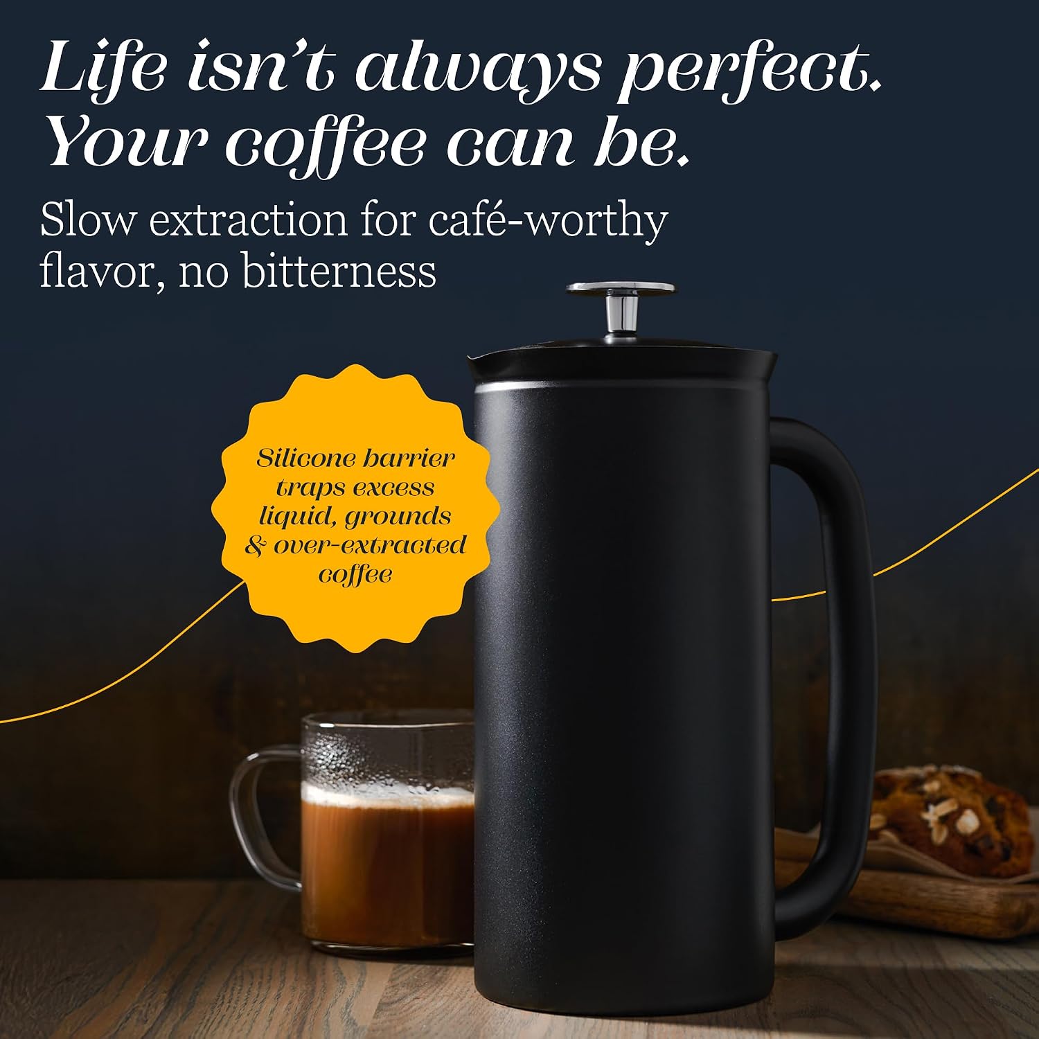 ESPRO P7 French Press, 18oz, Brushed, Stainless Steel Coffee Maker | Double Filter Coffee Press, Grit-Free Coffee, Heat Resistant Insulated tea Press, Easy Hot and Cold Coffee Brewer, Tea Brewer