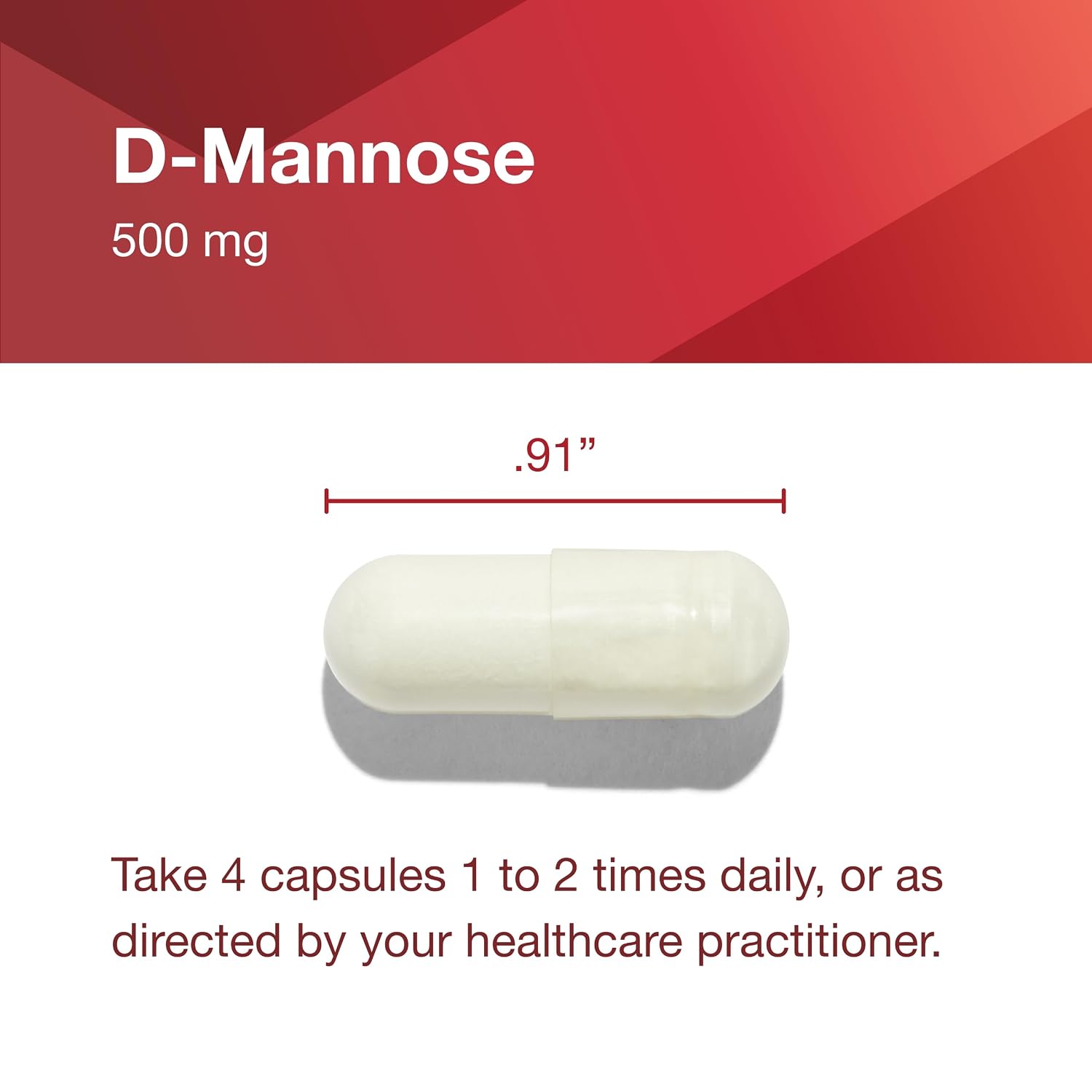 Protocol for Life Balance D-Mannose - 500mg - Bladder Cleanse - Support Healthy Urinary Tract* - For Men & Women - Kosher & Non-GMO - 90 Veg Capsules