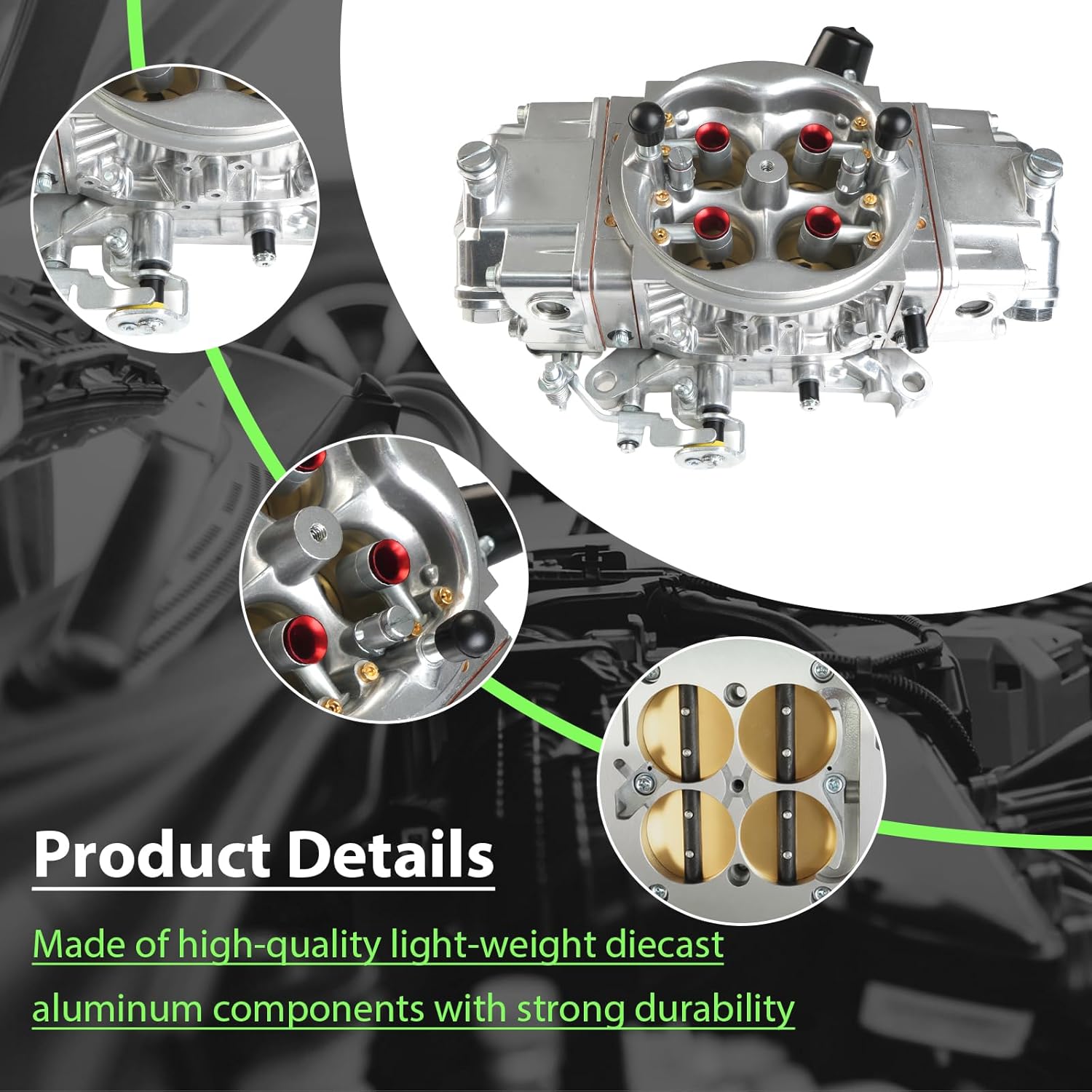 BR-67200 Carburetor for Holley Quick Fuel Brawler 750 CFM 4 Barrel Mechanical Secondary Carburetor 4150 Square Bore No Choke Dual Inlet