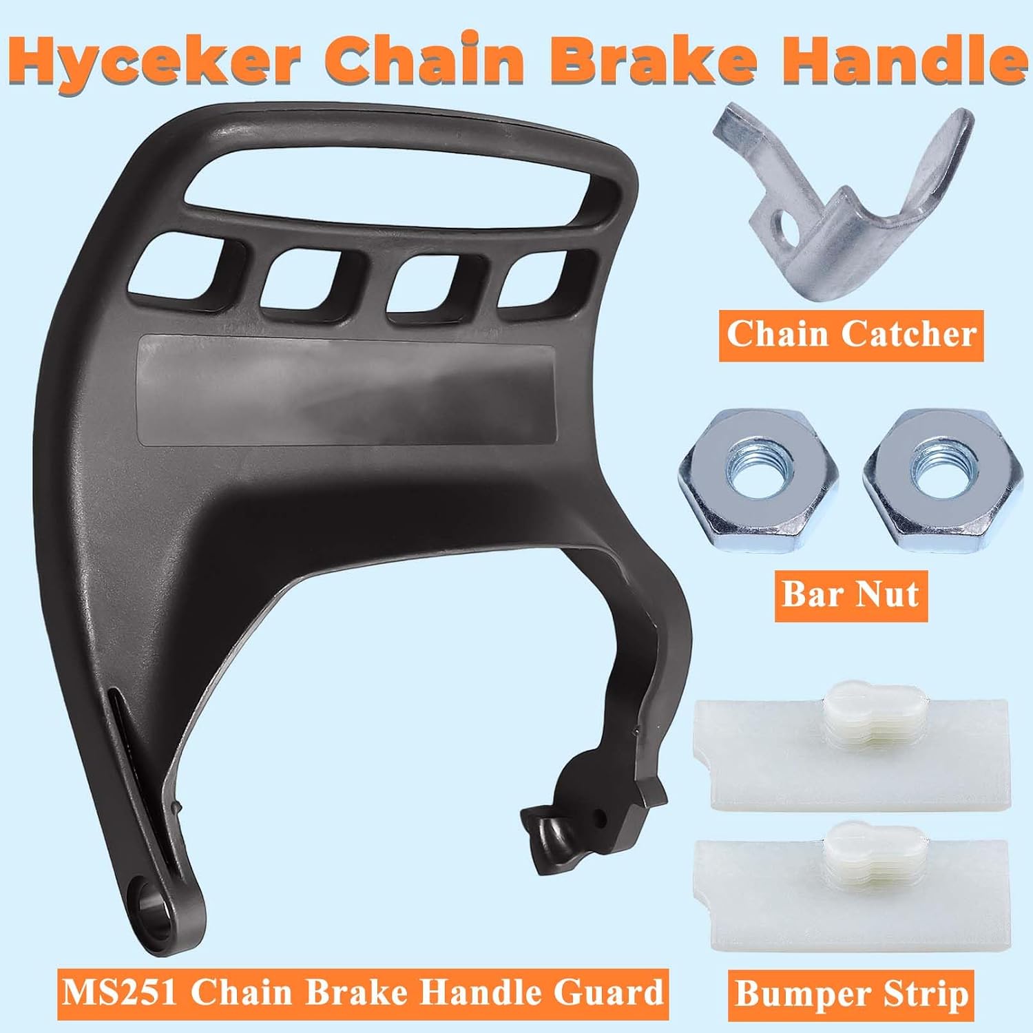 Chain Brake Handle For Stihl MS251 MS251C MS231 MS231C MS241 Chainsaw Chain Brake Hand Guard Lever With Catcher Bumper Stripe Bar Nuts 1143 792 9103