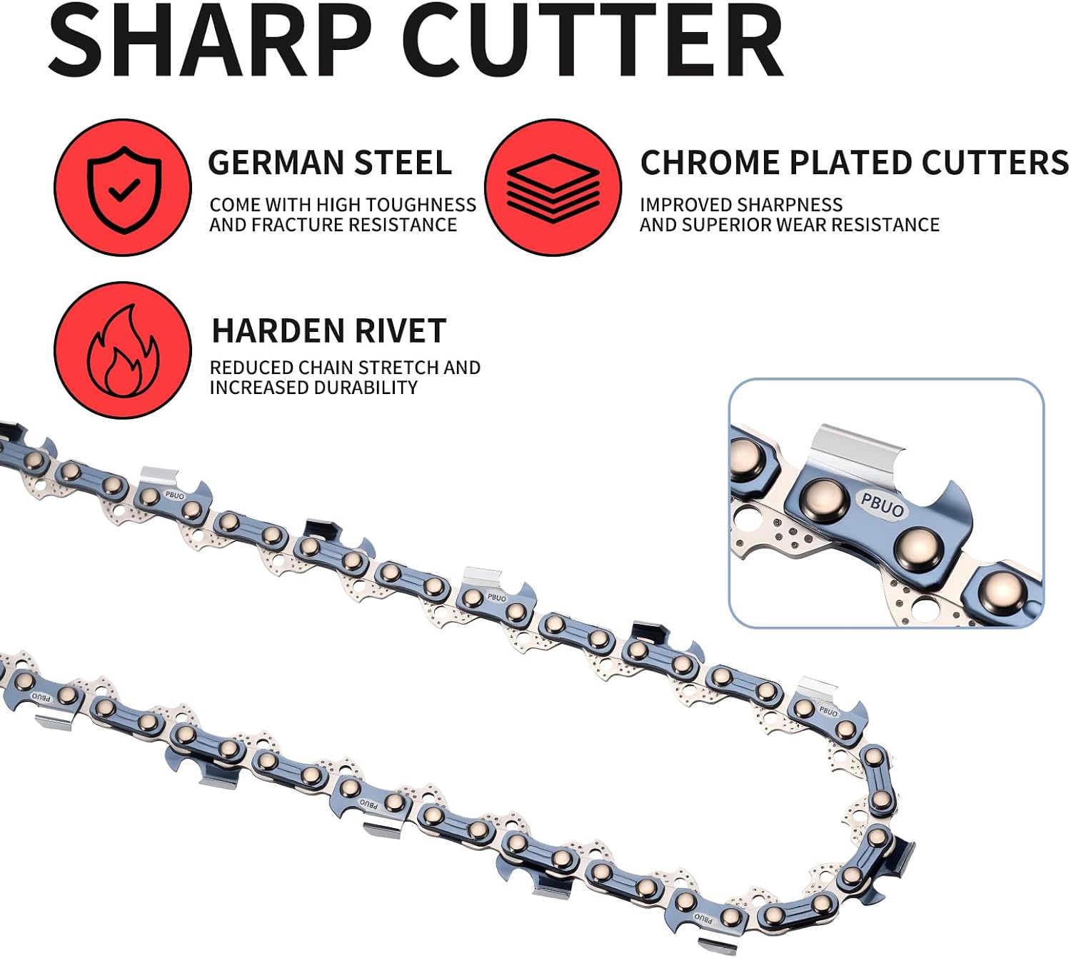 18 Inch Chainsaw Chain Replacement .325" Pitch .063" Gauge 68 Drive Links, Fits Stihl (PRE 2023 .063" Gauge) 025, MS250, MS251, 3005 008 4717-36390050068, Full Chisel, 3 Pack | P-Series