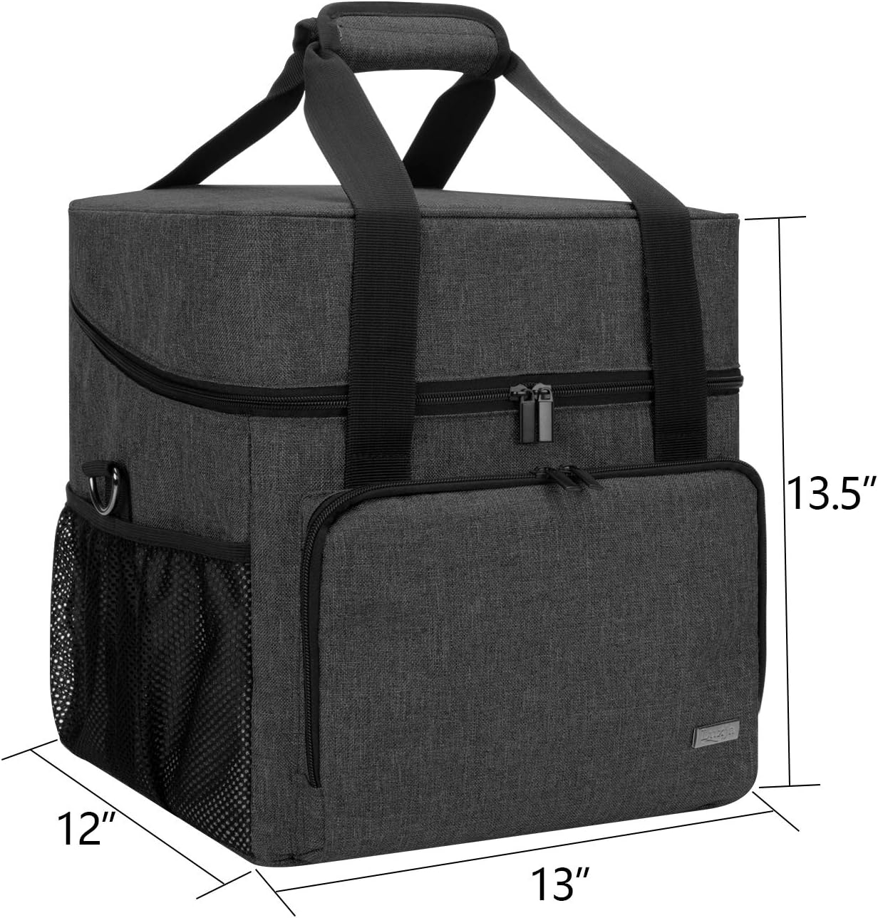 LUXJA Serger Machine Carrying Case with Bottom Wooden Board, Gray