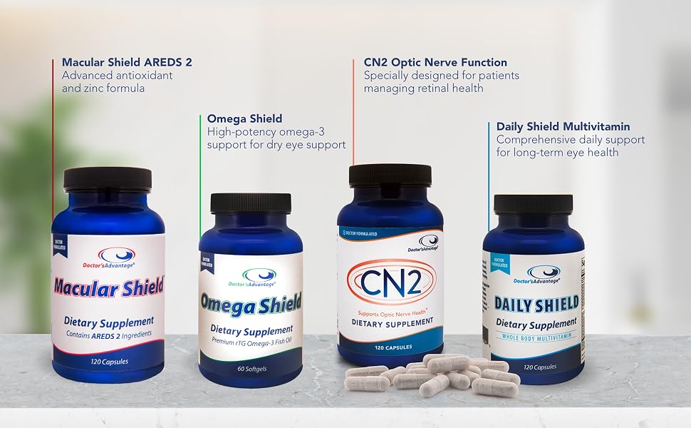 4 products on a counter with pills