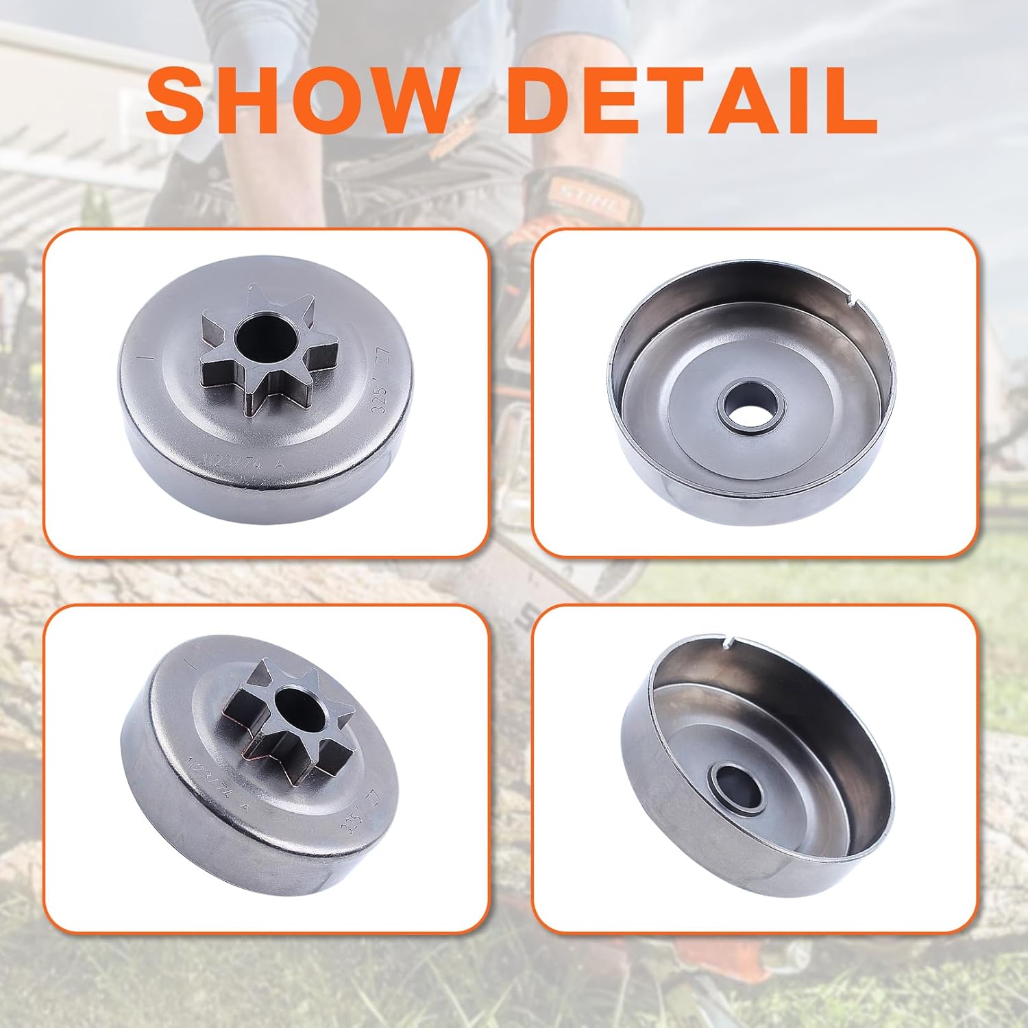 .325"-7T Clutch Drum Spur Sprocket Cover Kit for Stihl MS231 MS251 MS241 MS231C MS241C MS251C Chainsaw 1143 640 2002