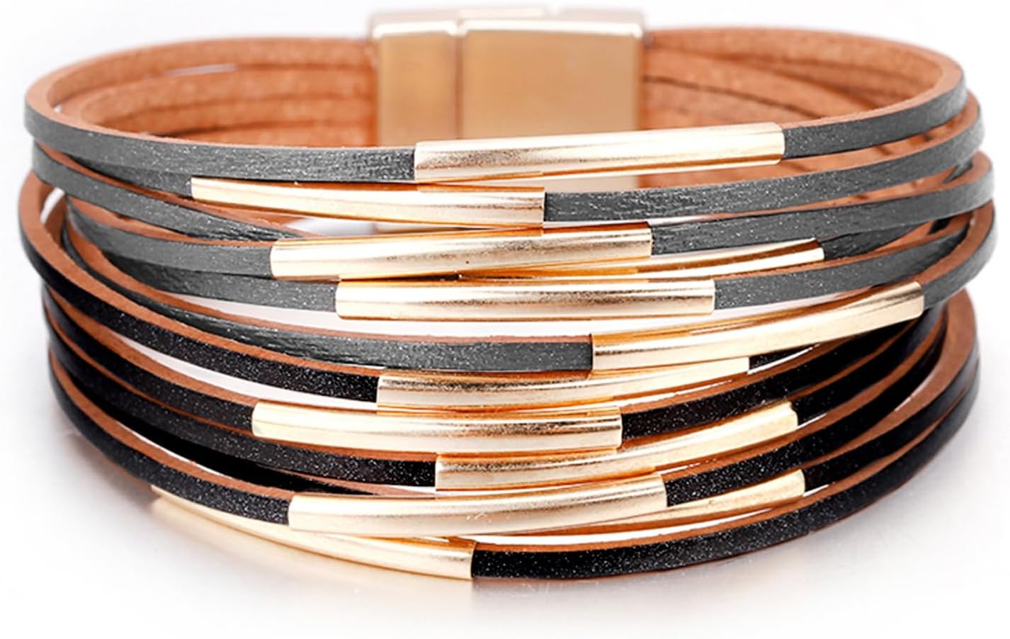 Fesciory Leather Wrap Bracelets for Women, Boho Western Layered Jewelry