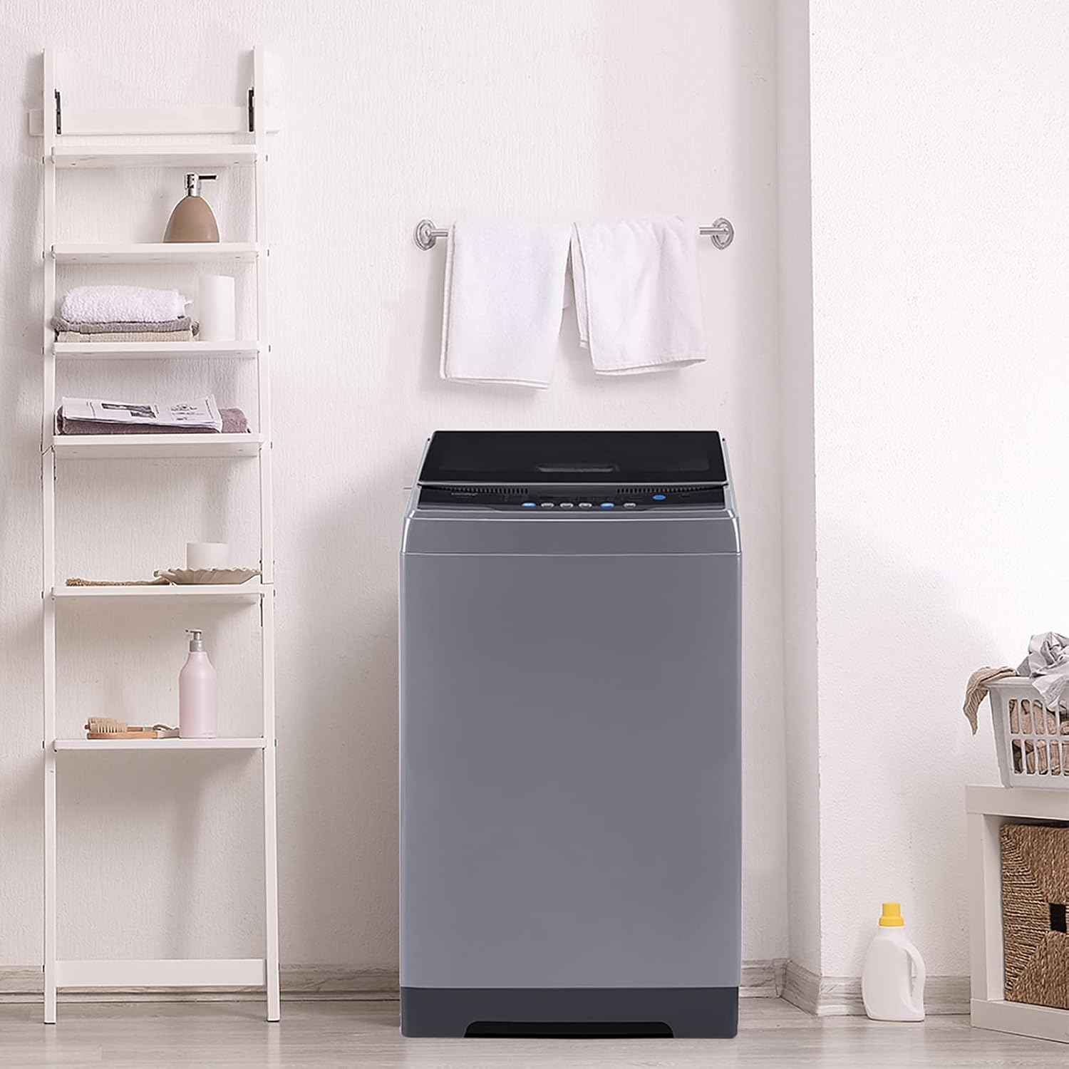 COMFEE’ 1.6 Cu.ft Portable Washing Machine, 11lbs Capacity Fully Automatic Compact Washer with Wheels, 6 Wash Programs Laundry Drain Pump
