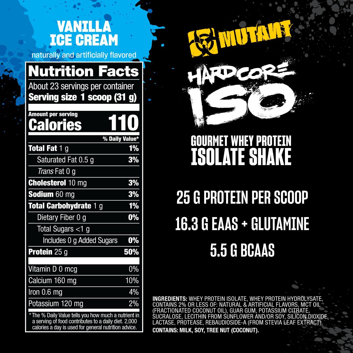 Mutant Hardcore ISO, Whey Protein Isolate, Strawberry Milkshake, 5 lb