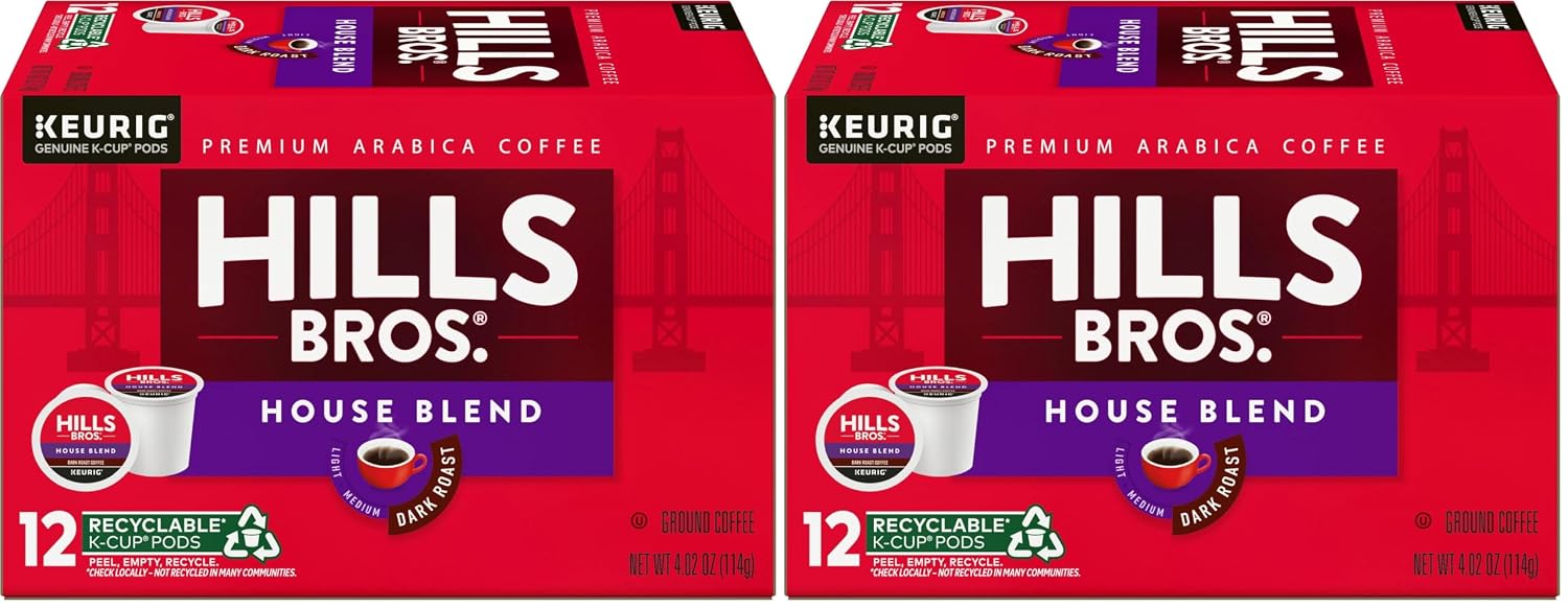 Hills Bros Single Serve Coffee Pods, 100% Colombian Ground Coffee, Medium Roast, 12 Count – Keurig Compatible, Roasted 100% Arabica Beans, Smooth Balanced Flavor