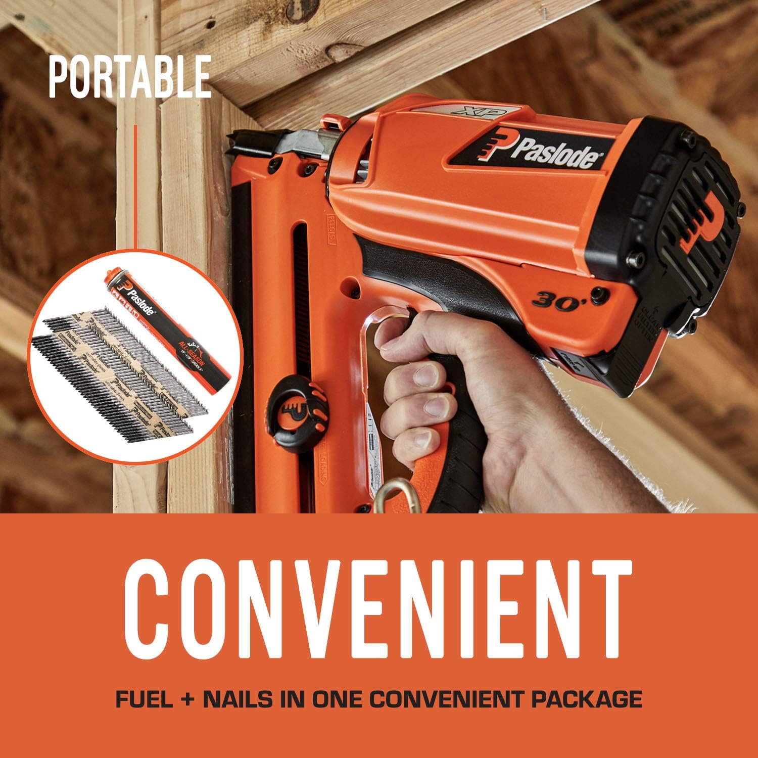 Paslode, Framing Nails and Fuel Pack, 650525, 3 inch x .131 Gauge, Smooth Brite, 1 Fuel Cell and 1,000 Nails