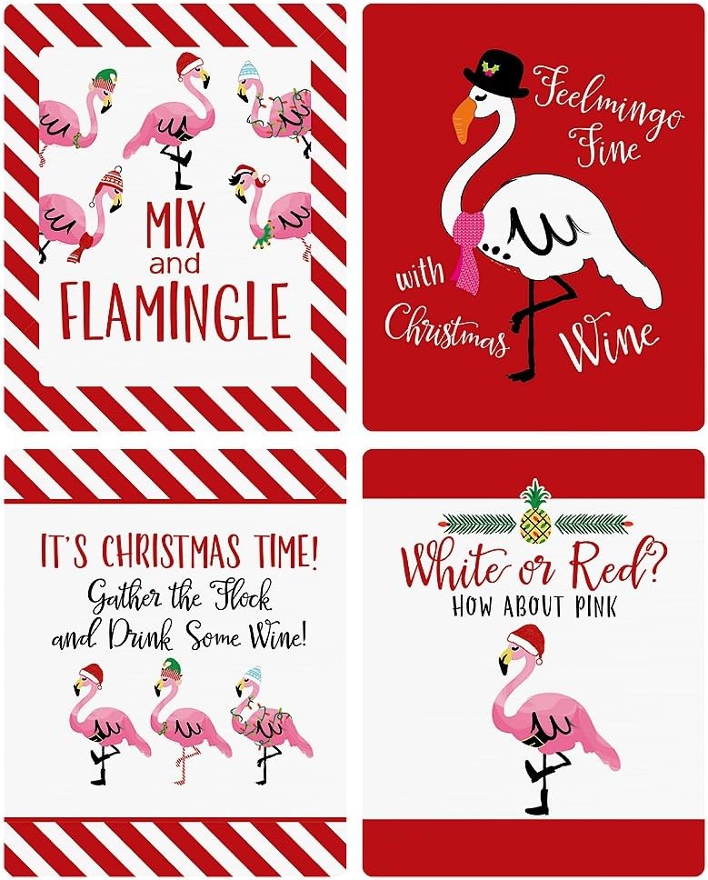 Big Dot of Happiness Ugly Sweater - Holiday and Christmas Wine Bottle Label Stickers - Set of 4