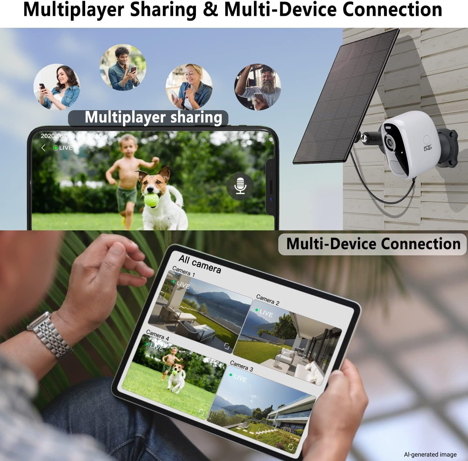 DCT Magnetic Security Camera Outdoor: See Who at Door in 2K - 10s No-Drill