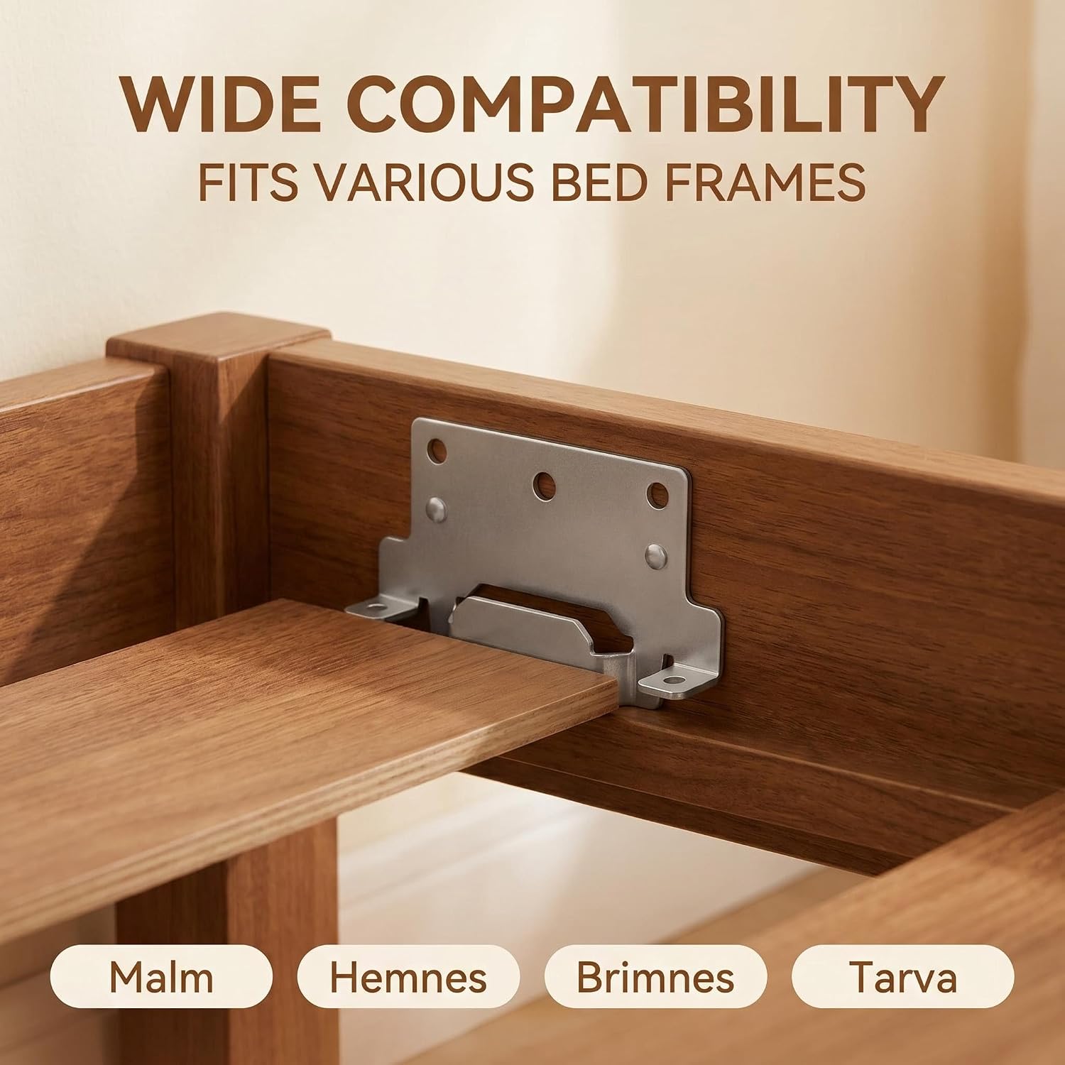 116791 Mounting Plate Replacement for IKEA Bed Frame Brackets (6 Pack) | Heavy Duty Iron Headboard Bracket Hardware Kit Compatible with Malm Hemnes