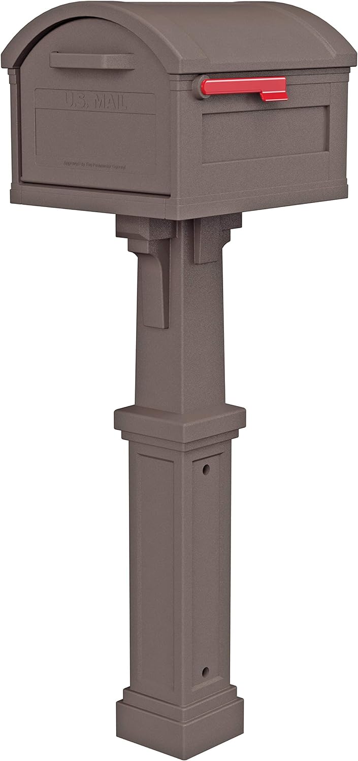 Gibraltar Mailboxes GHC40M01 Grand Haven Decorative Package Mailbox, Mocha