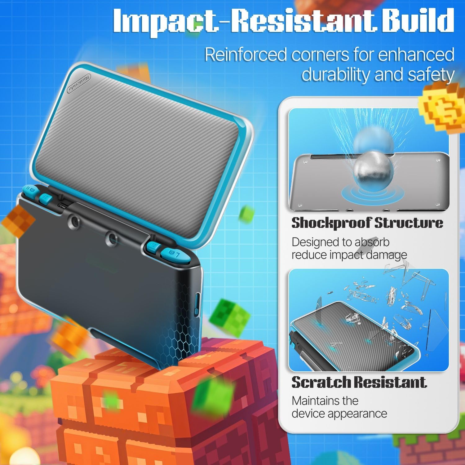 TNP Clear Hard Shell Case for New Nintendo 2DS XL/LL 2017