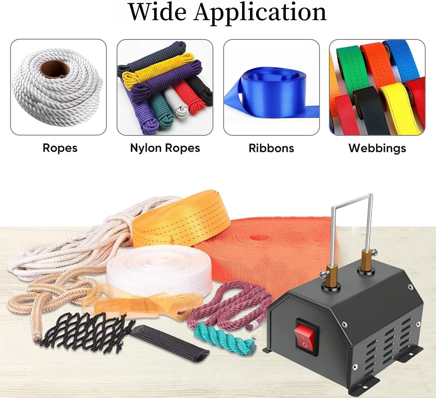 110V 30W Electric Fabric Cutter Hot Knife Rope Cutter for Nylon Webbing, Polyester Straps, Fabric