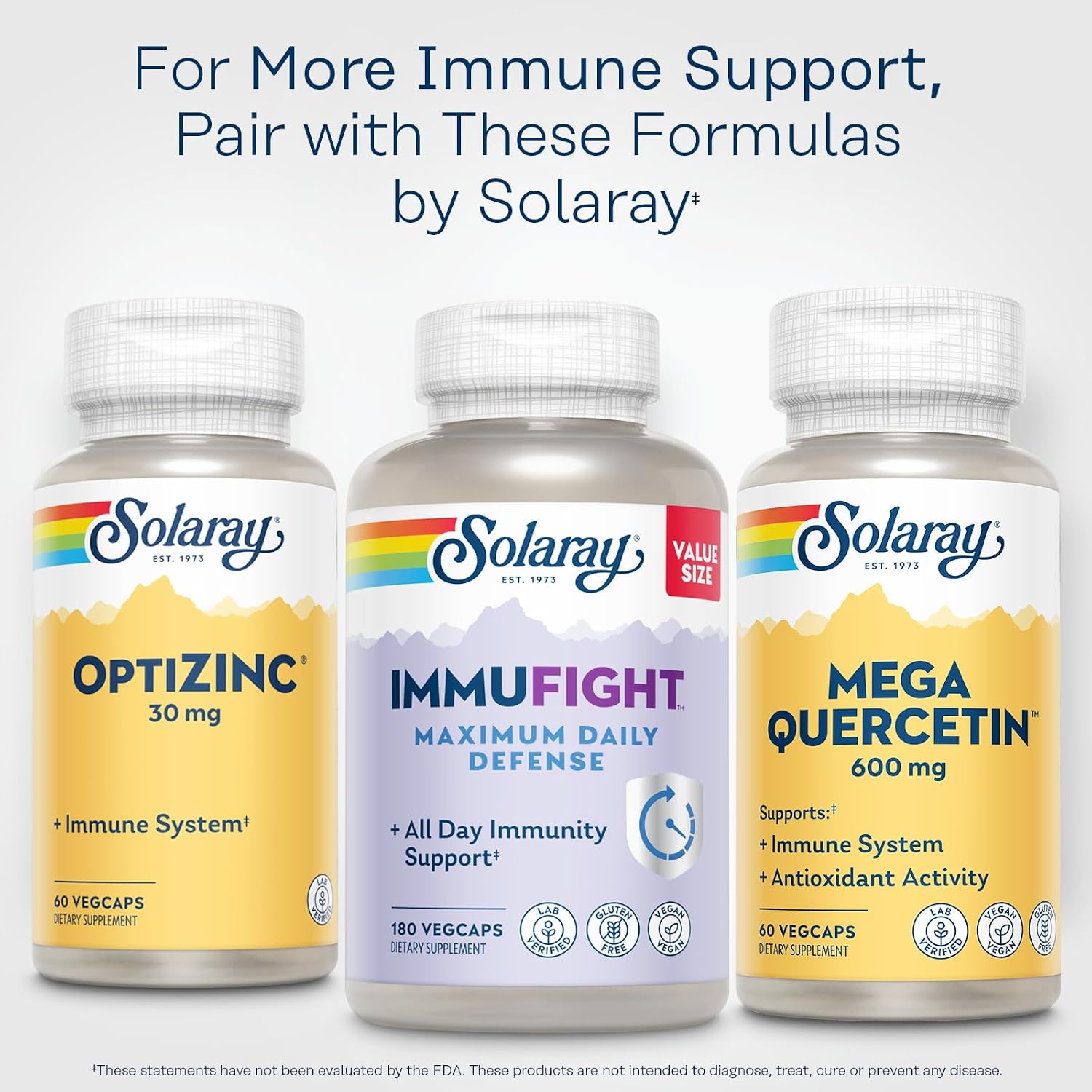 SOLARAY Mega Quercetin, 60 VegCaps | Immune, Respiratory & Cellular Support, Quercetin, Bromelain & Vitamin C, 30 Servings, Vegan, Non GMO