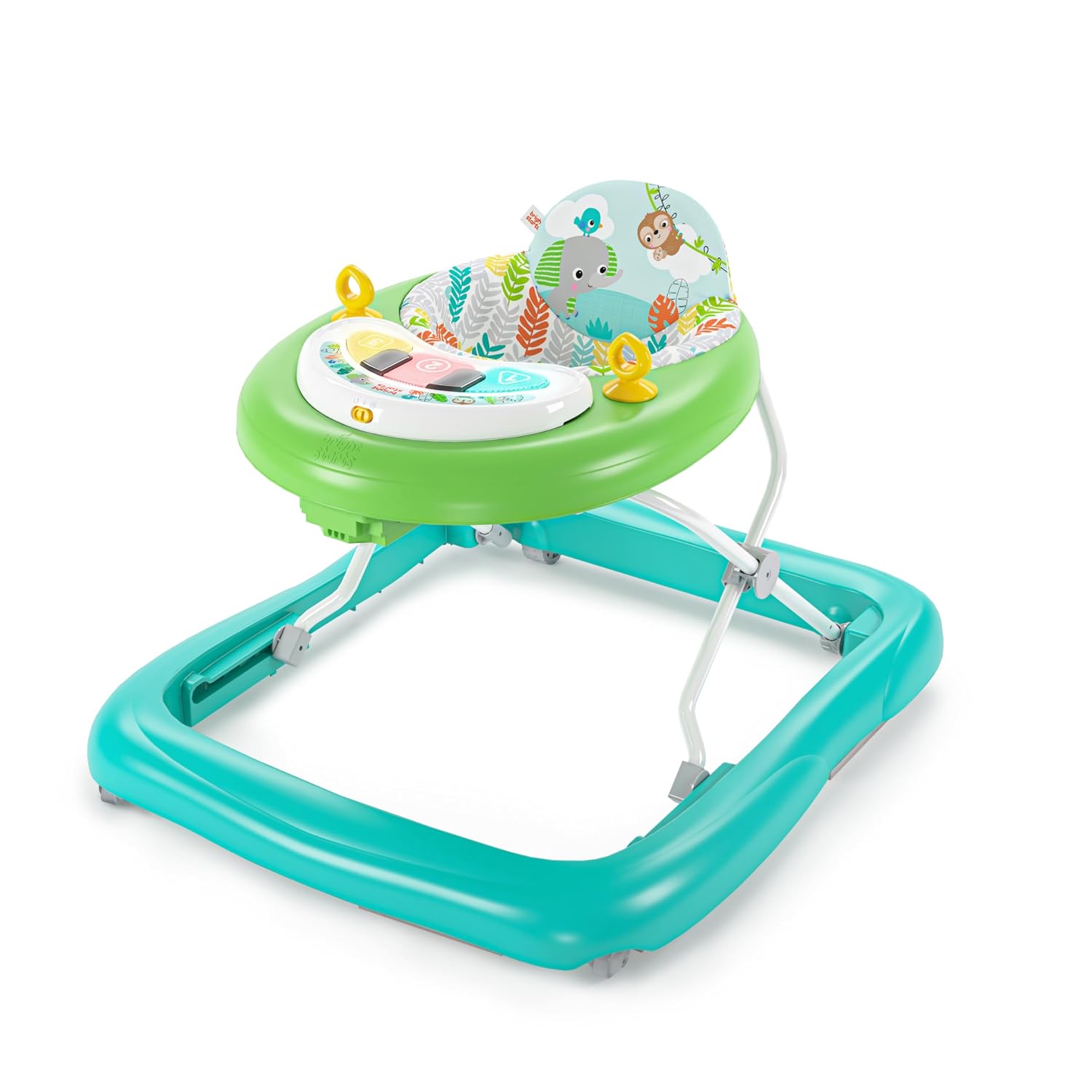 Bright Starts JuneBerry Walk-A-Bout Baby Walker and Entertainer, with Easy Fold Frame for Storage, Ages 6 Months +