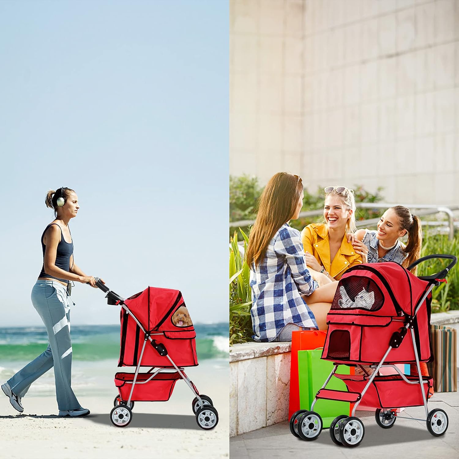 Best 4 Wheels Pet Stroller for Dog and Cat Stroller