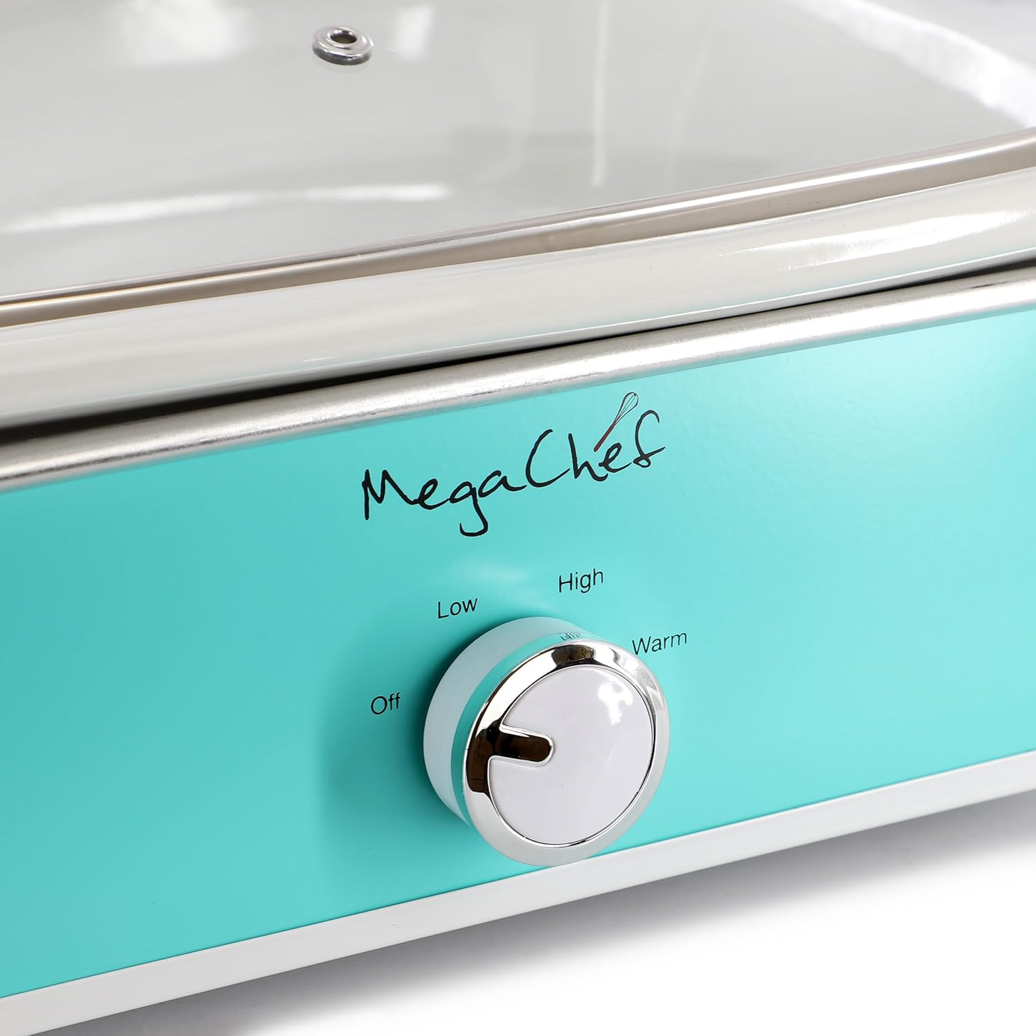 MegaChef 3.5 Quart Rectangle Casserole Slow Cooker with 3 Temperature Settings, Carry Handles and Locking Tempered Glass Lid (Cream)