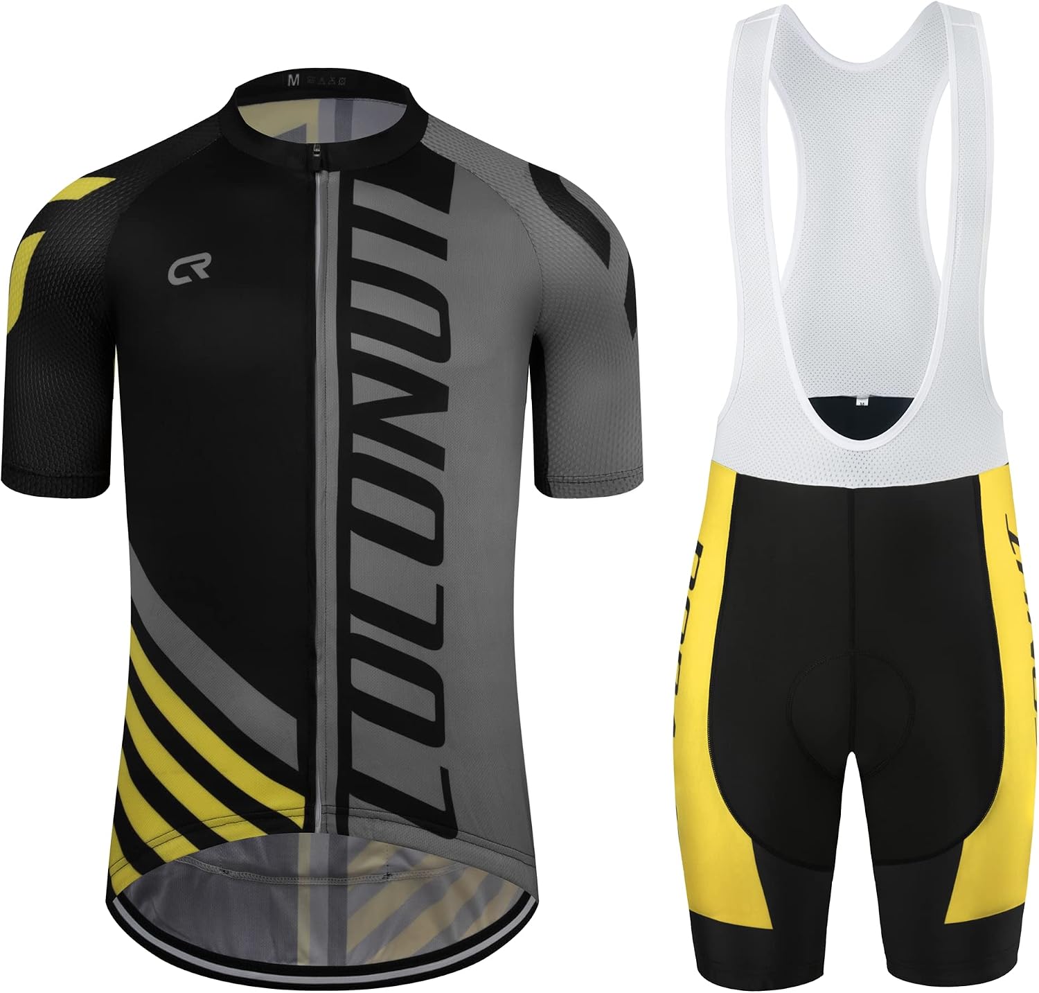 Coconut Ropamo CR Men's Cycling Jersey Set Road Bike Jersey Zipper Pocket Bib Shorts with 4D Padded Cycling Clothing Set