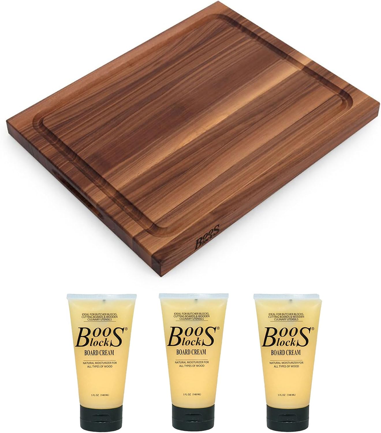 John Boos BBQ Series Rectangular Wooden Walnut Cutting Board, 3-Pack