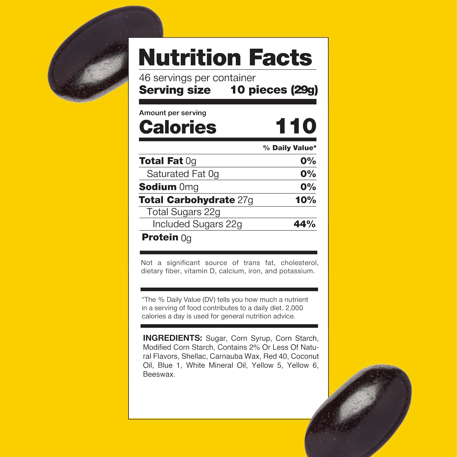 Black Licorice Jelly Beans, Chewy Candy - 3 Lb Pack