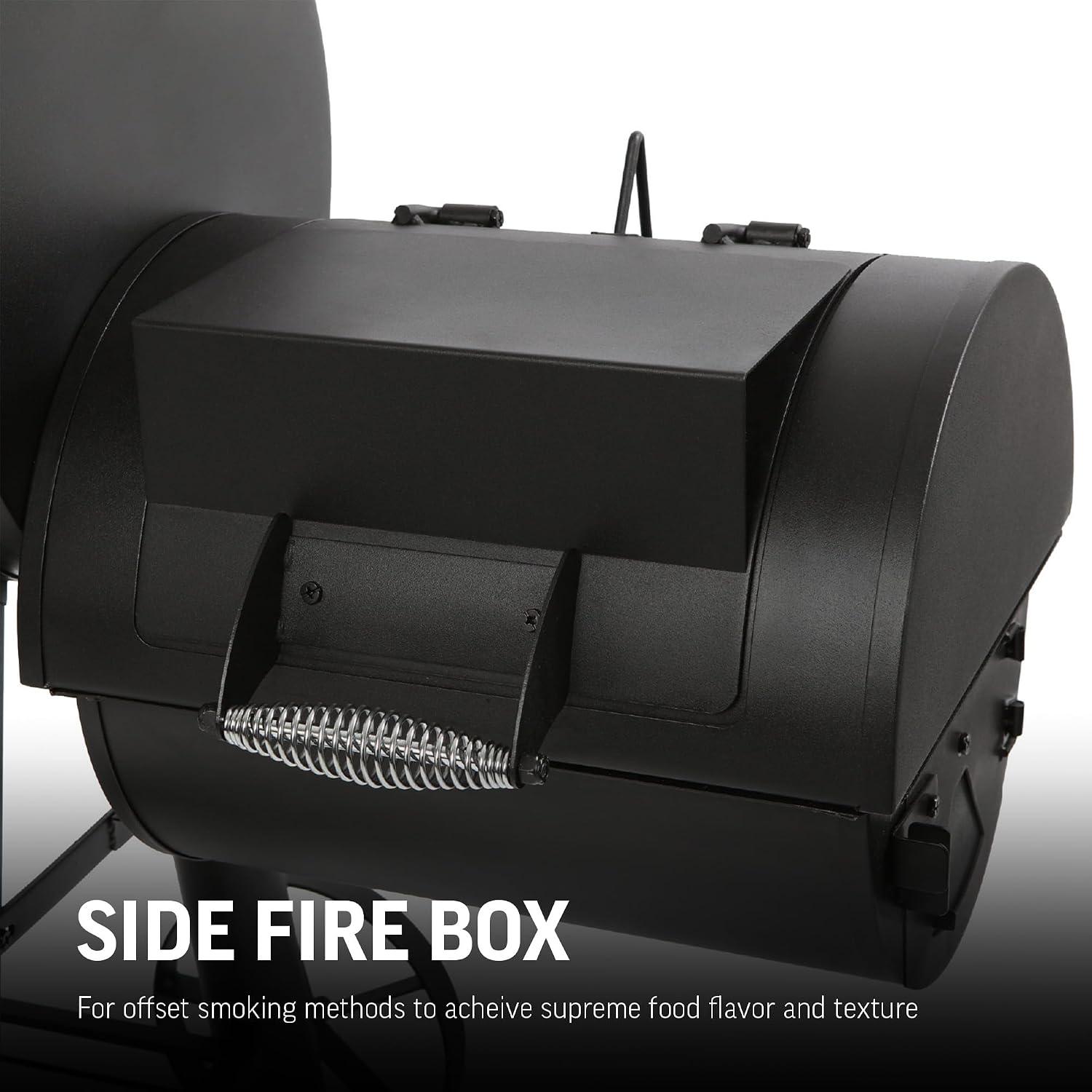 Char-Griller® Competition Pro® Barrel Grill and Offset Smoker, Includes Side Fire Box for Texas-Style Offset Smoking, Metal Cooking Grates, 1
