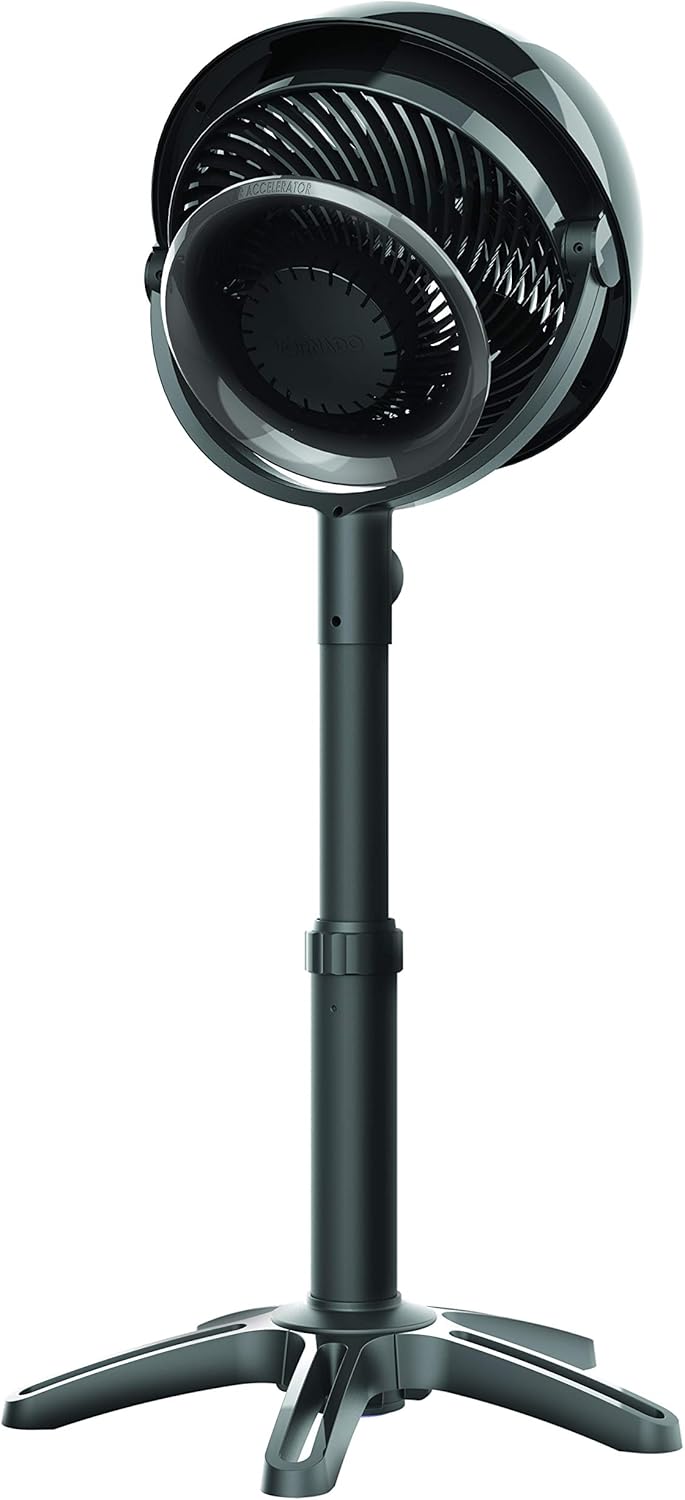 Vornado 7803 Large Pedestal Whole Room Air Circulator, Fan with Adjustable Height, 33-40 in, 3 Speed Settings, Removable Grill for Cleaning, Black Standing Floor Fan for Bedroom